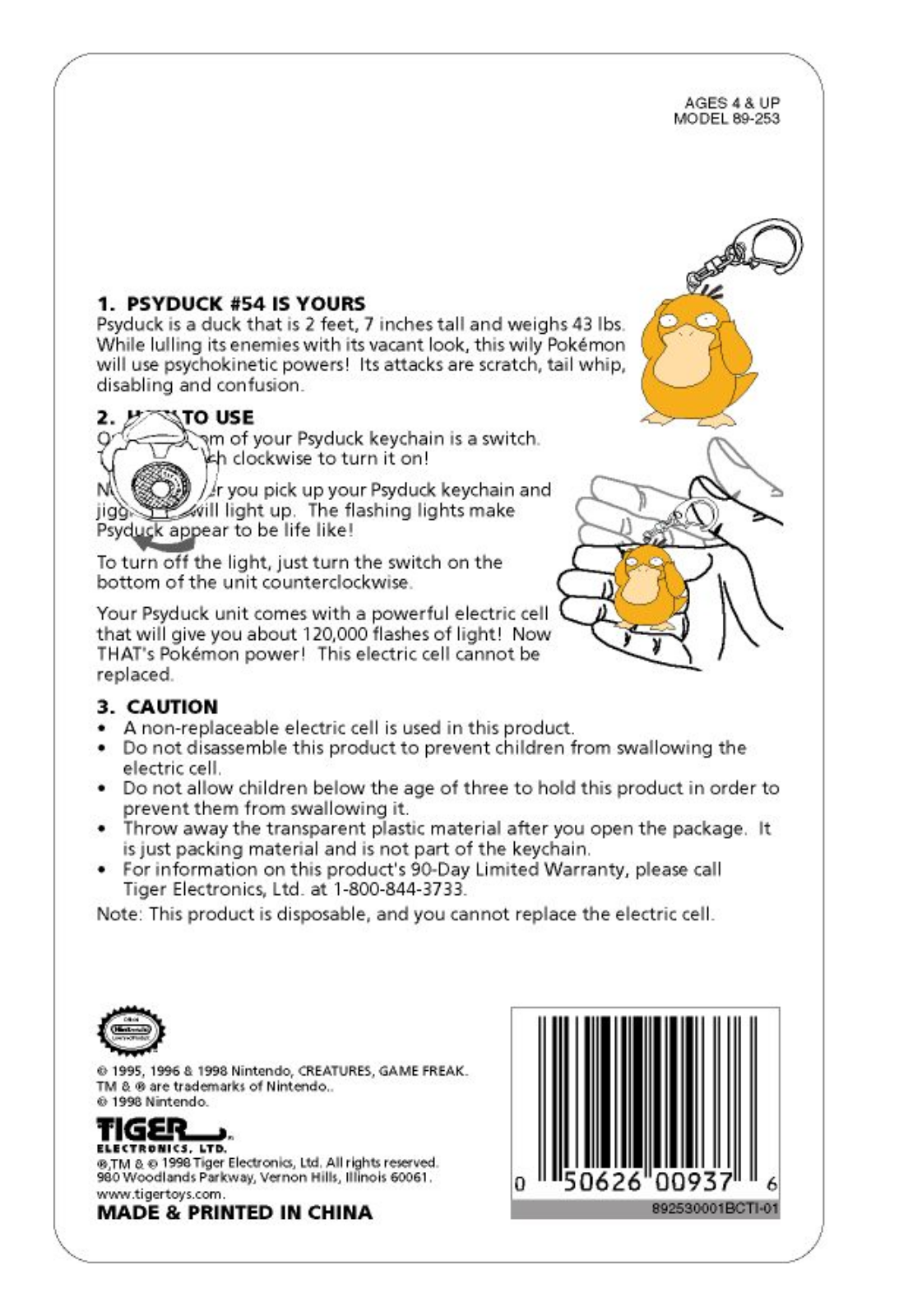 Tiger Electronics 89-253 User Manual