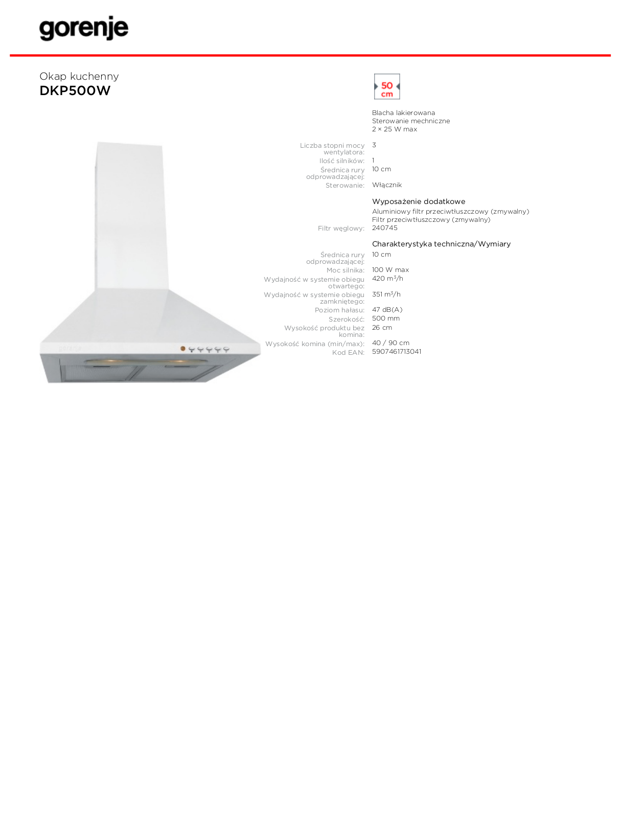 Gorenje DKP500W DATASHEET