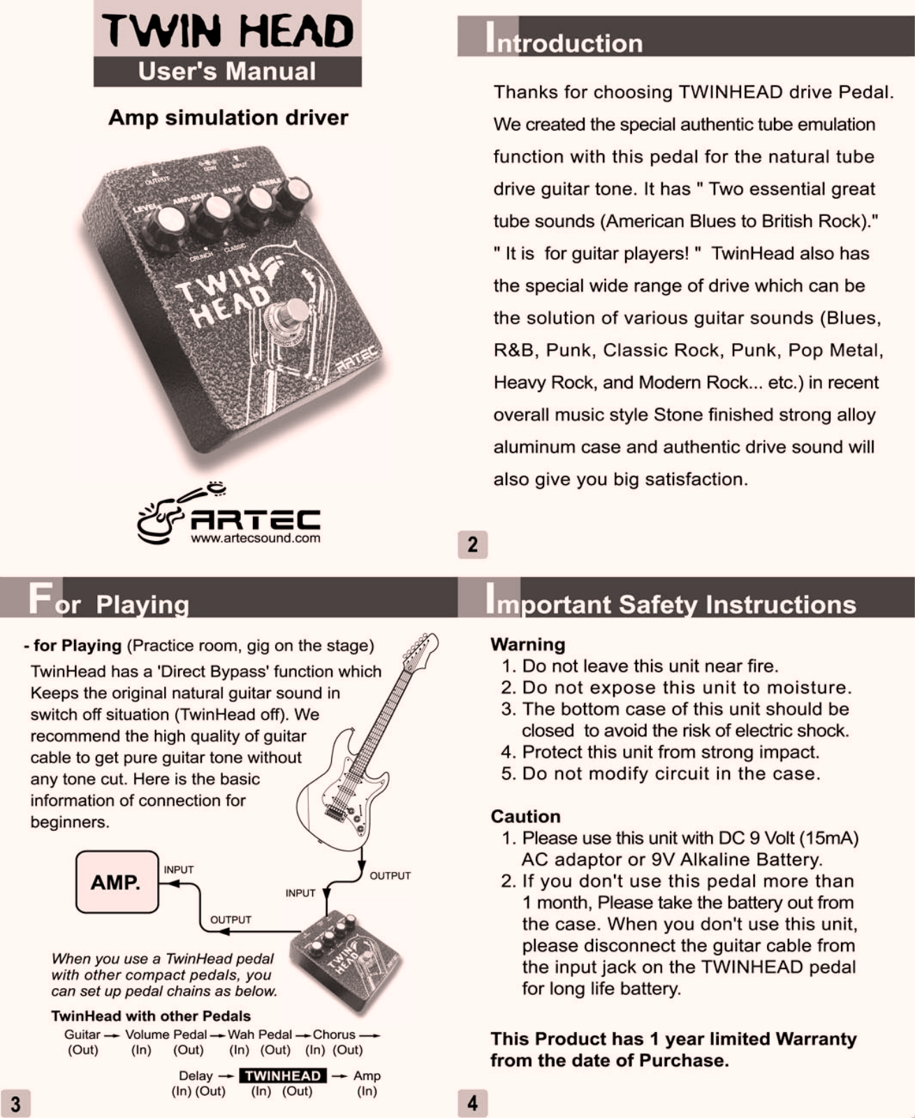 Artec Twinhead User Manual - ManualMachine.com