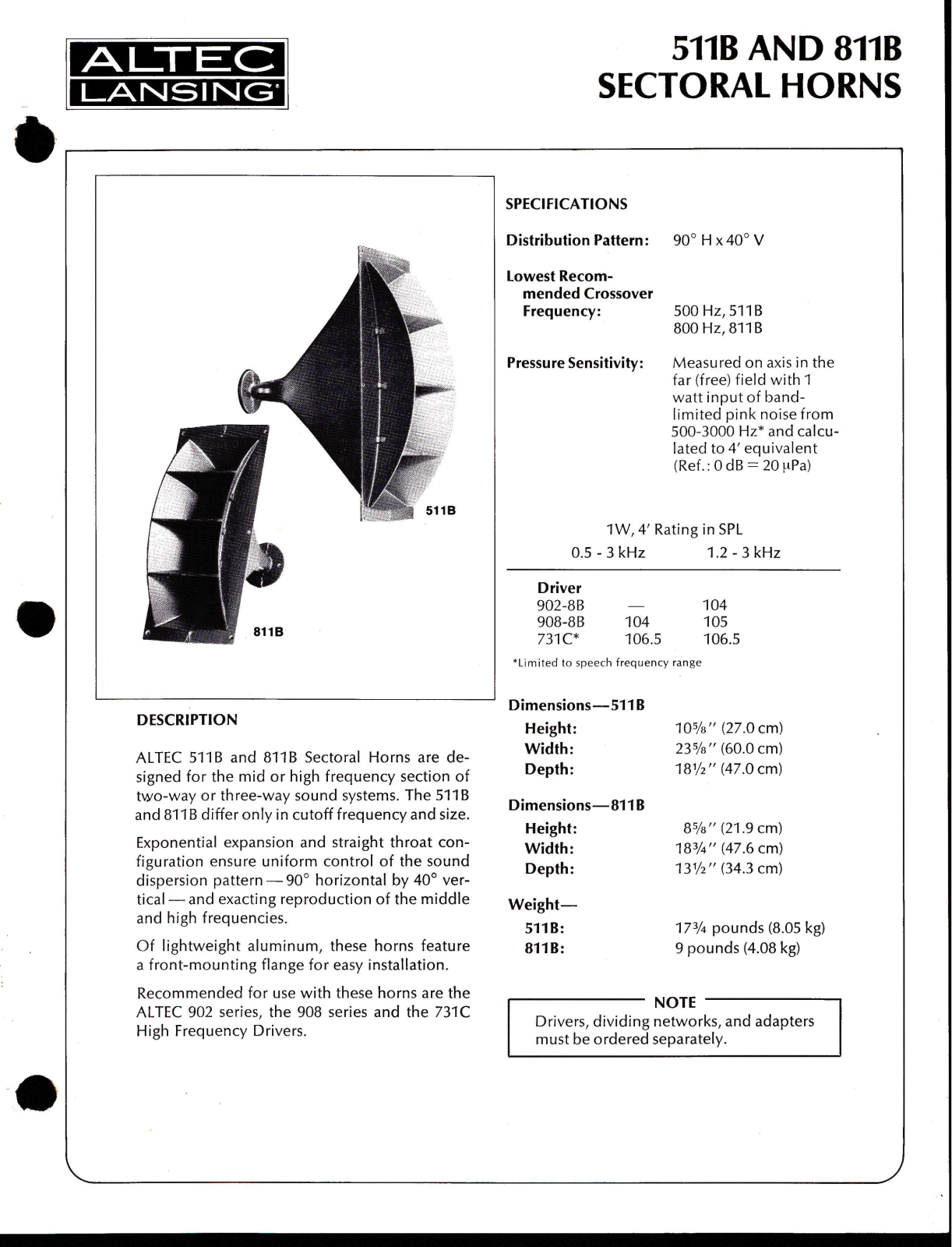 Altec lansing 811B User Manual