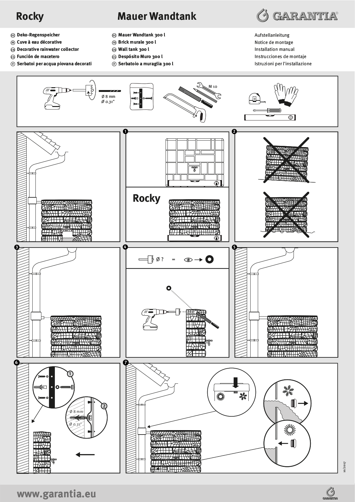 Garantia Wall tank 300 l operation manual