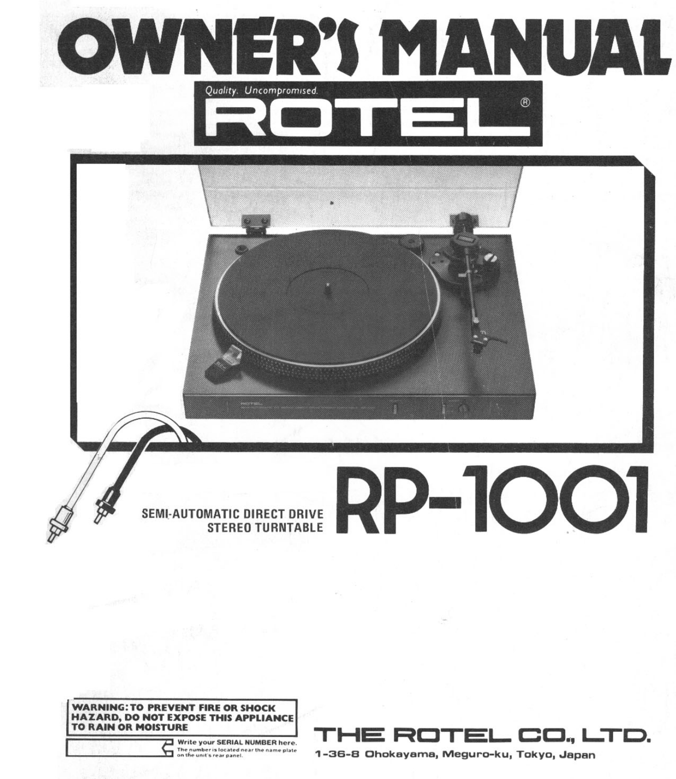 Rotel RP-1001 Owners manual