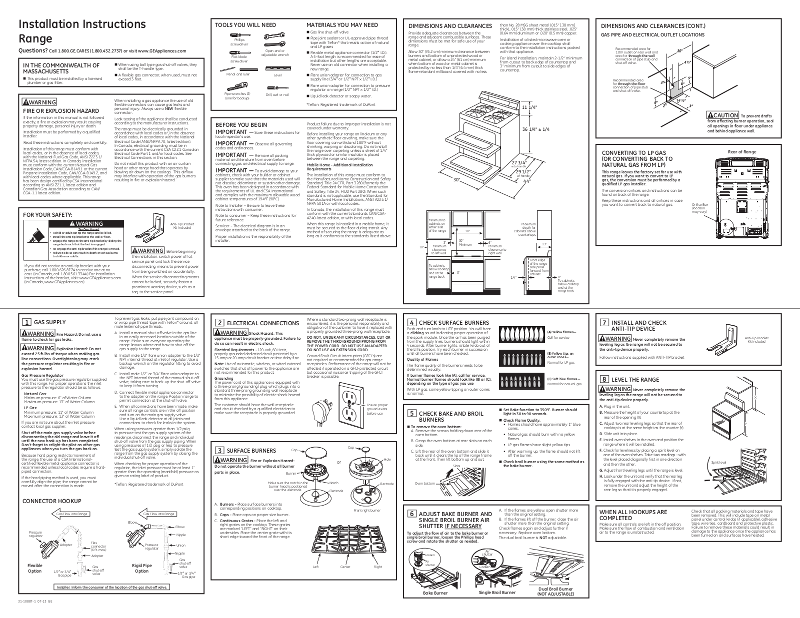 GE JGB870DEFWW, JGB870SEFSS, JGB850SEFSS, JGB870DEFBB, JGB850EEFES Quick Start Manual