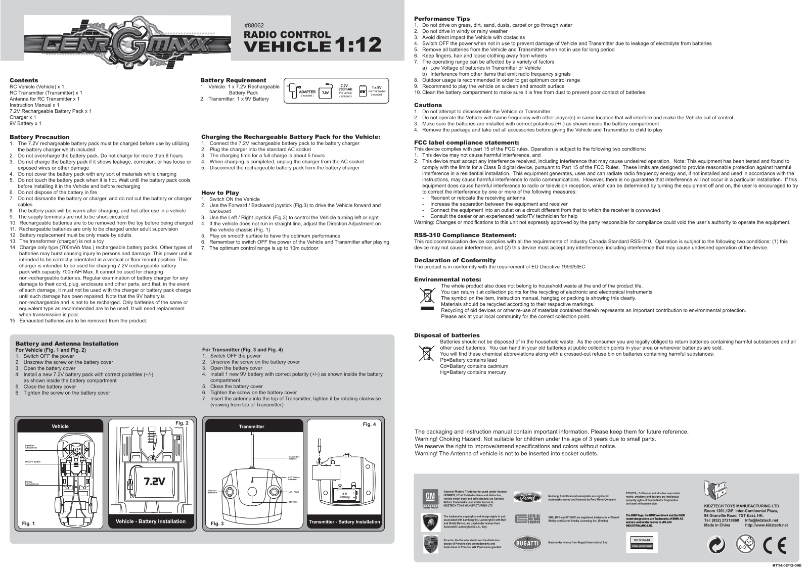 KIDZTECH TOYS 8806115 49MTX, 8806115 49MRX User Manual