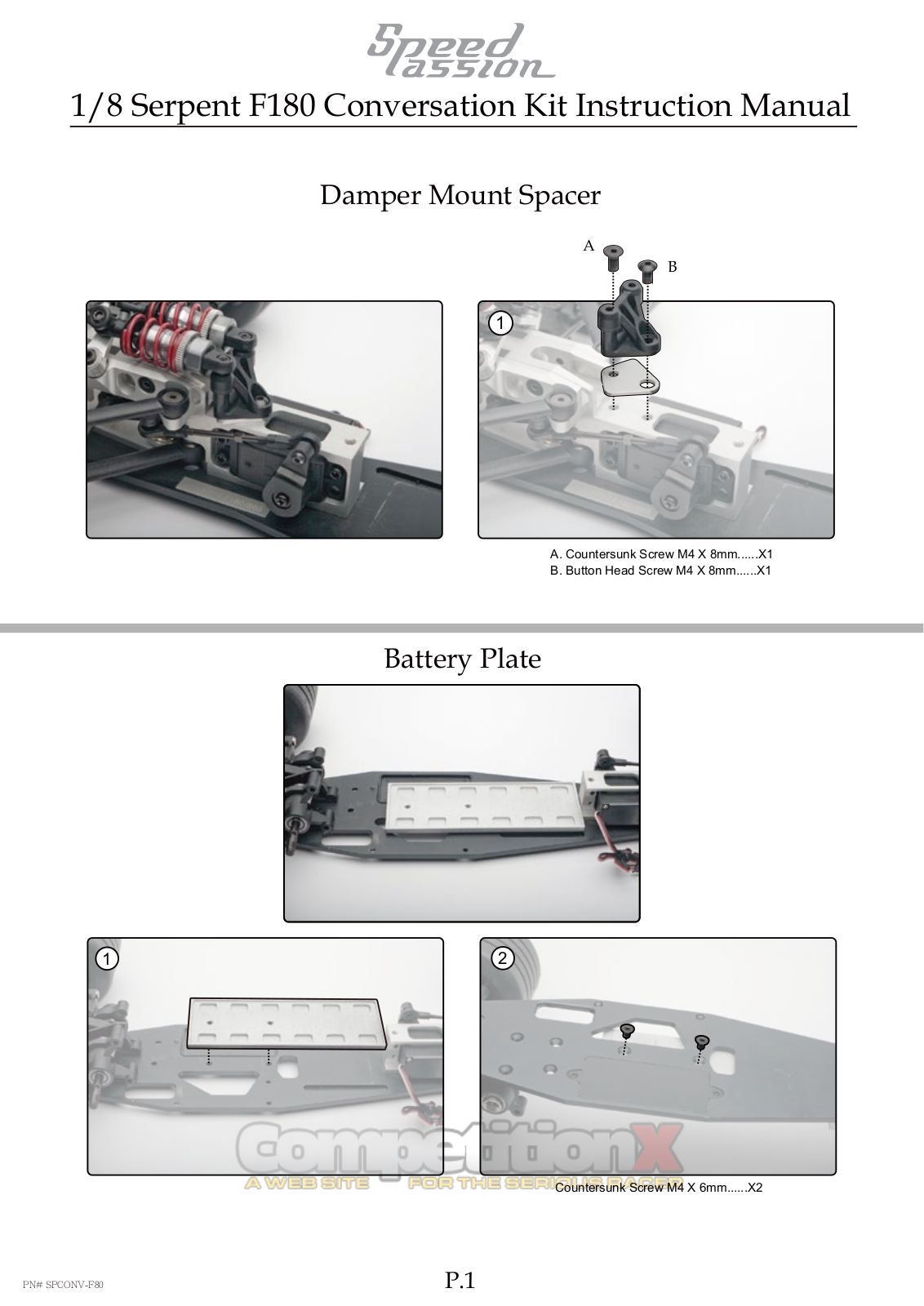 Speed Passion Serpent F180 Instruction Manual