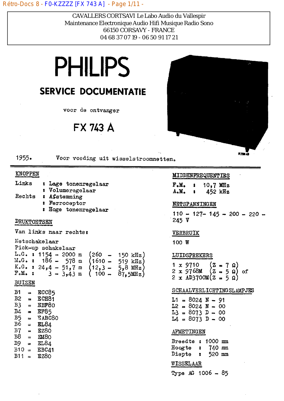 Philips fx 743 a Datasheet - ManualMachine.com