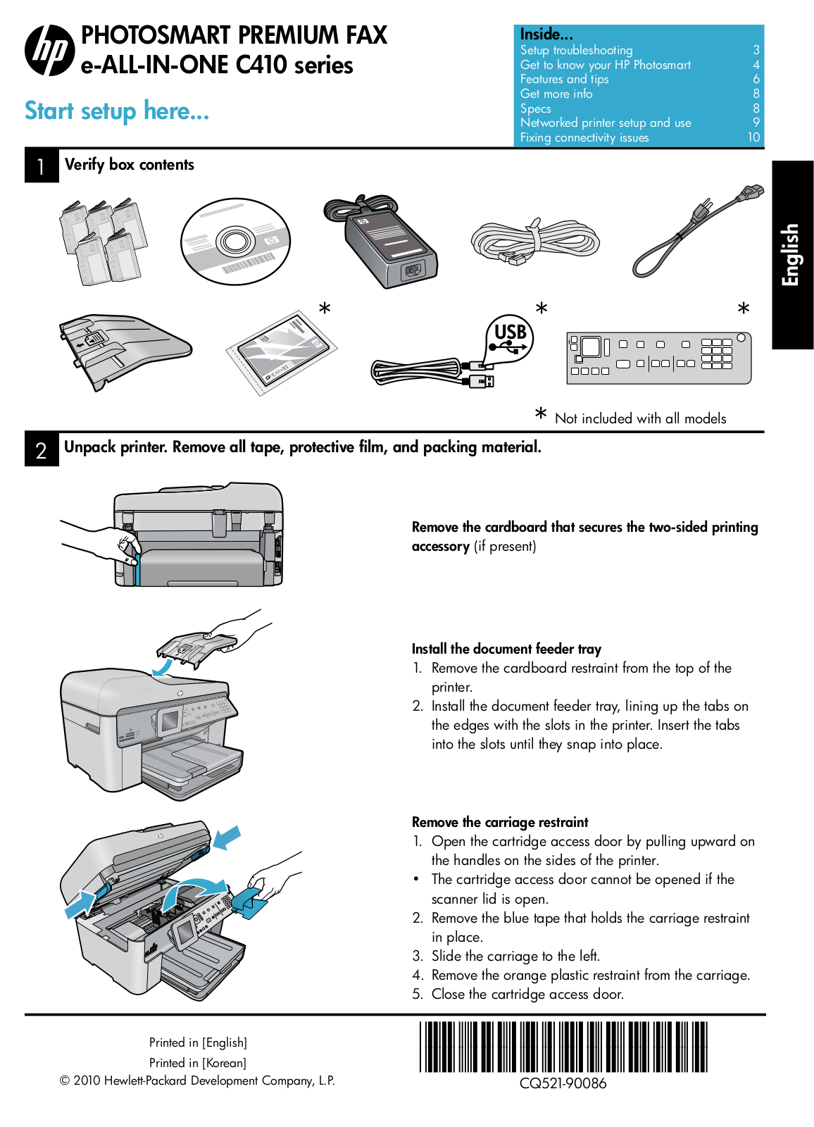 Hp PHOTOSMART PREMIUM C410B User Manual