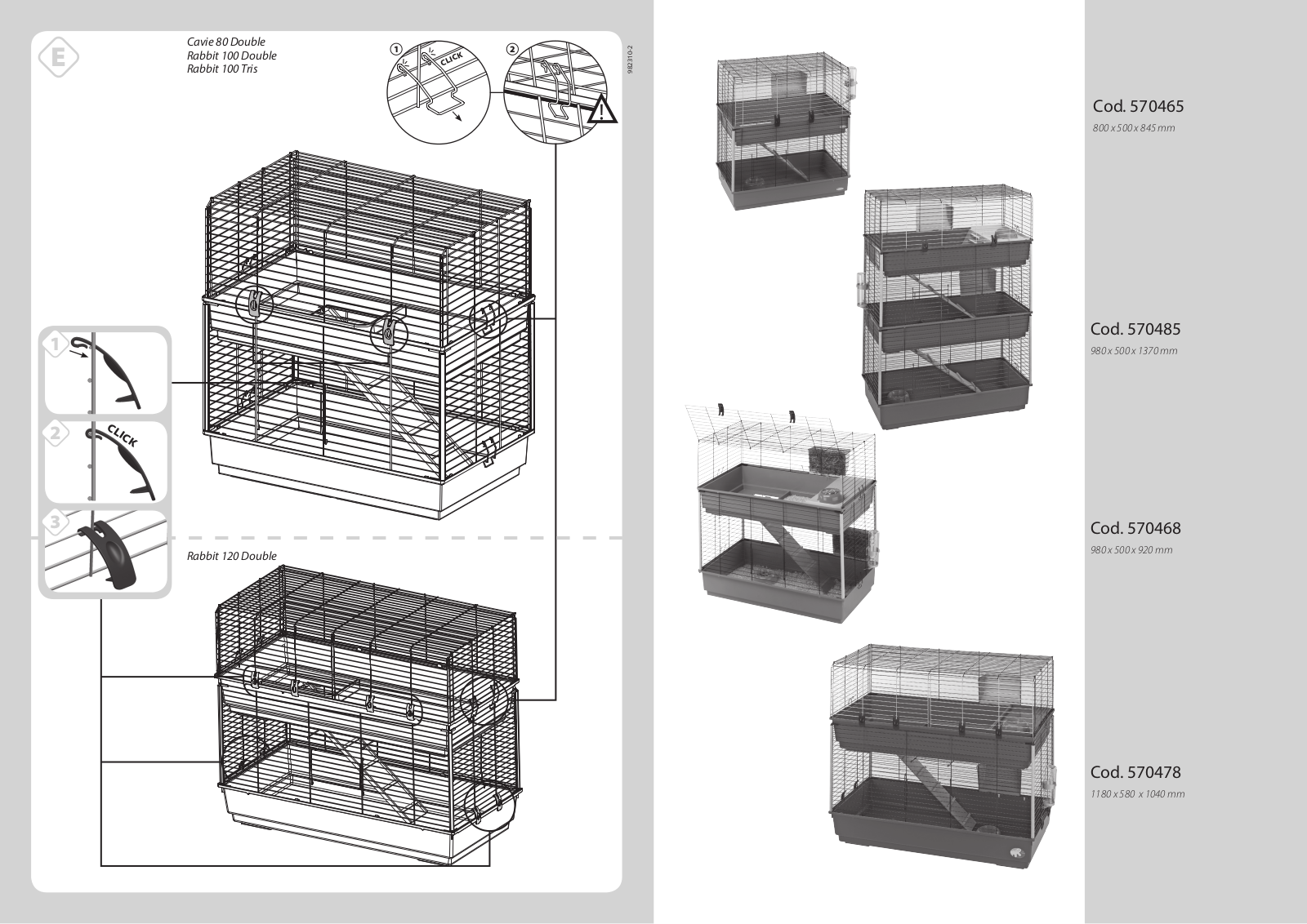 Ferplast 100 Double, 120 Double, 100 Tris User Manual