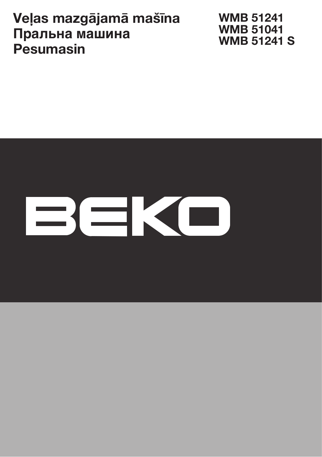 Beko WMB 51241, WMB 51241 S, WMB 51041 User Manual