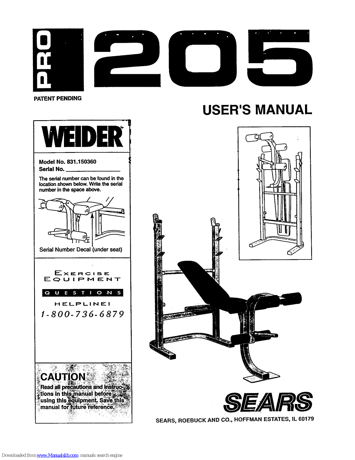 Weider Pro 205 User Manual - ManualMachine.com