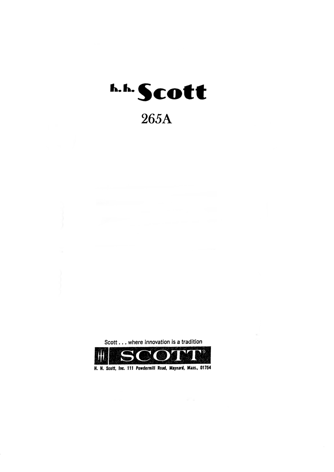 Scott 265A Service Manual