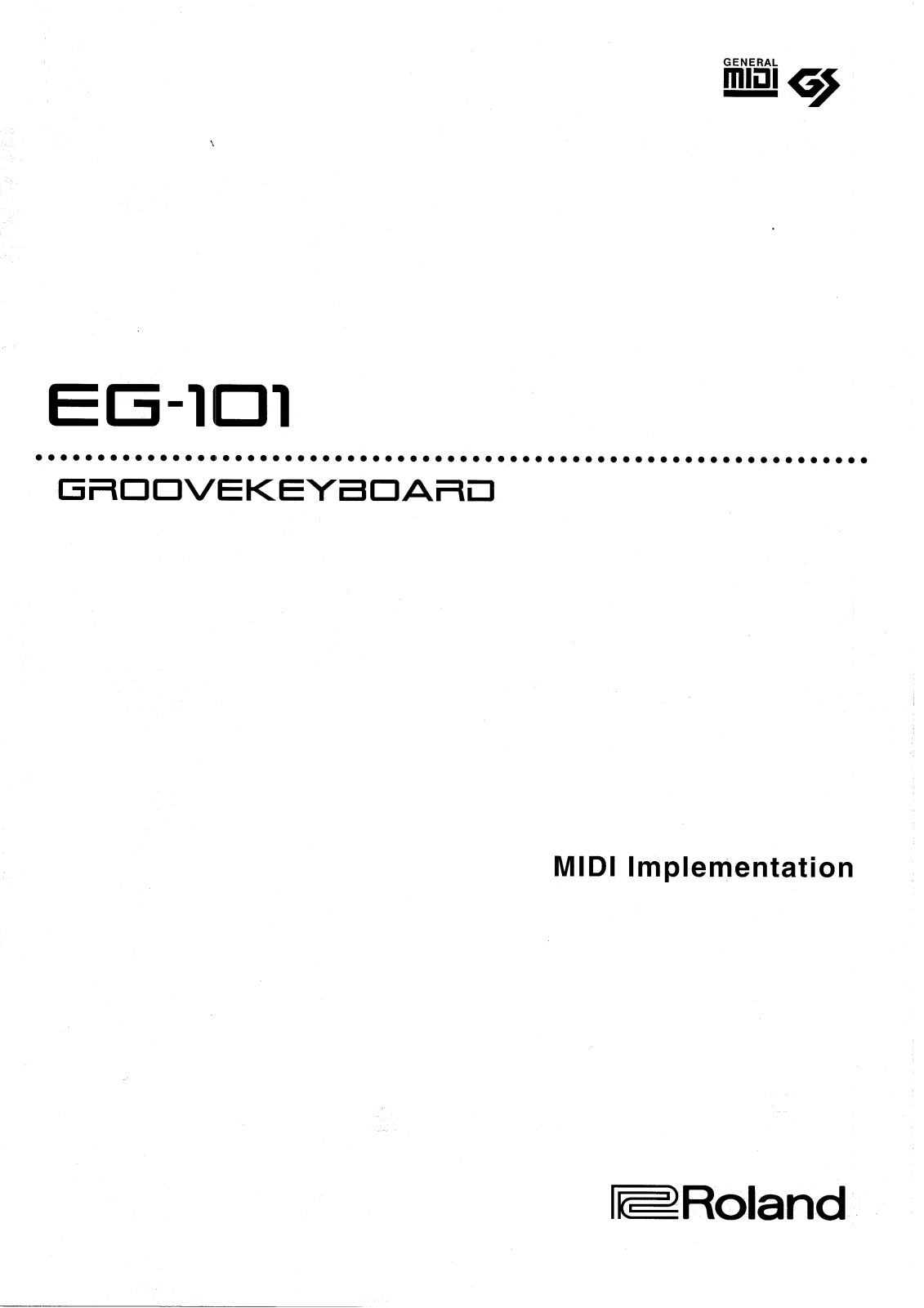 Roland EG 101 Service Manual