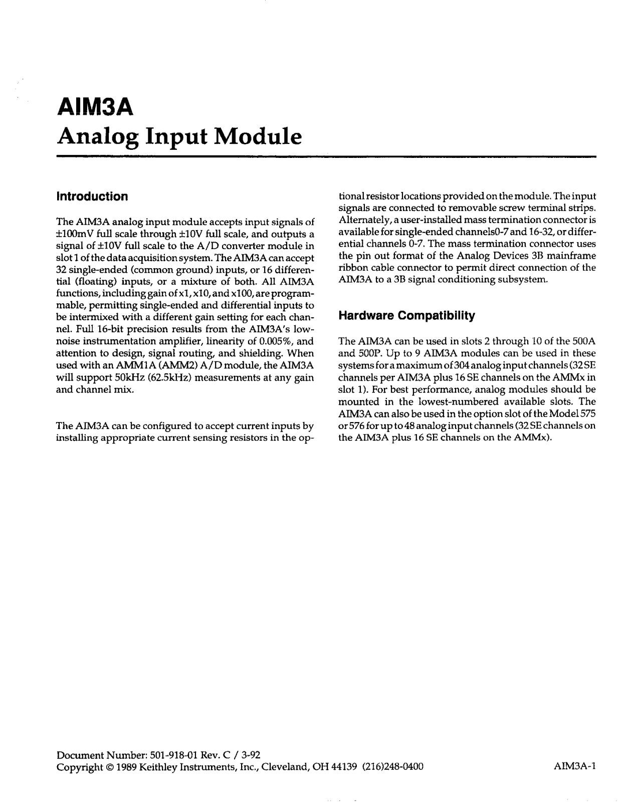 Tektronix AIM3A User manual - ManualMachine.com