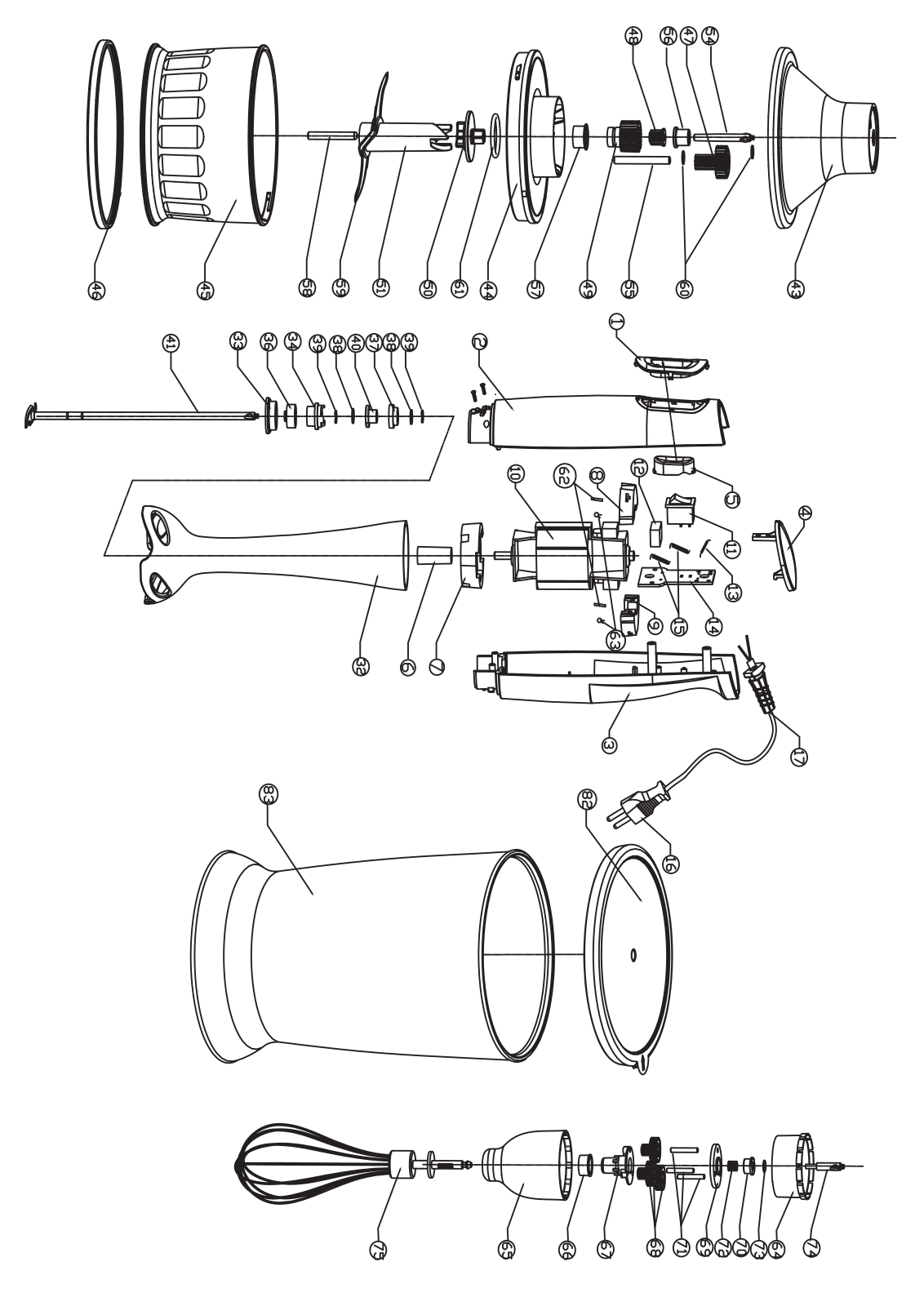 Vitek VT-1451new EXPLODED DRAWING