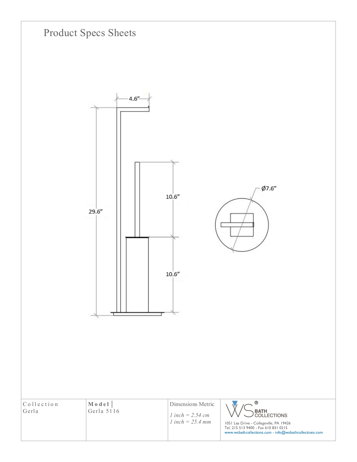 WS Bath Collections WSO3698 Specifications - ManualMachine.com
