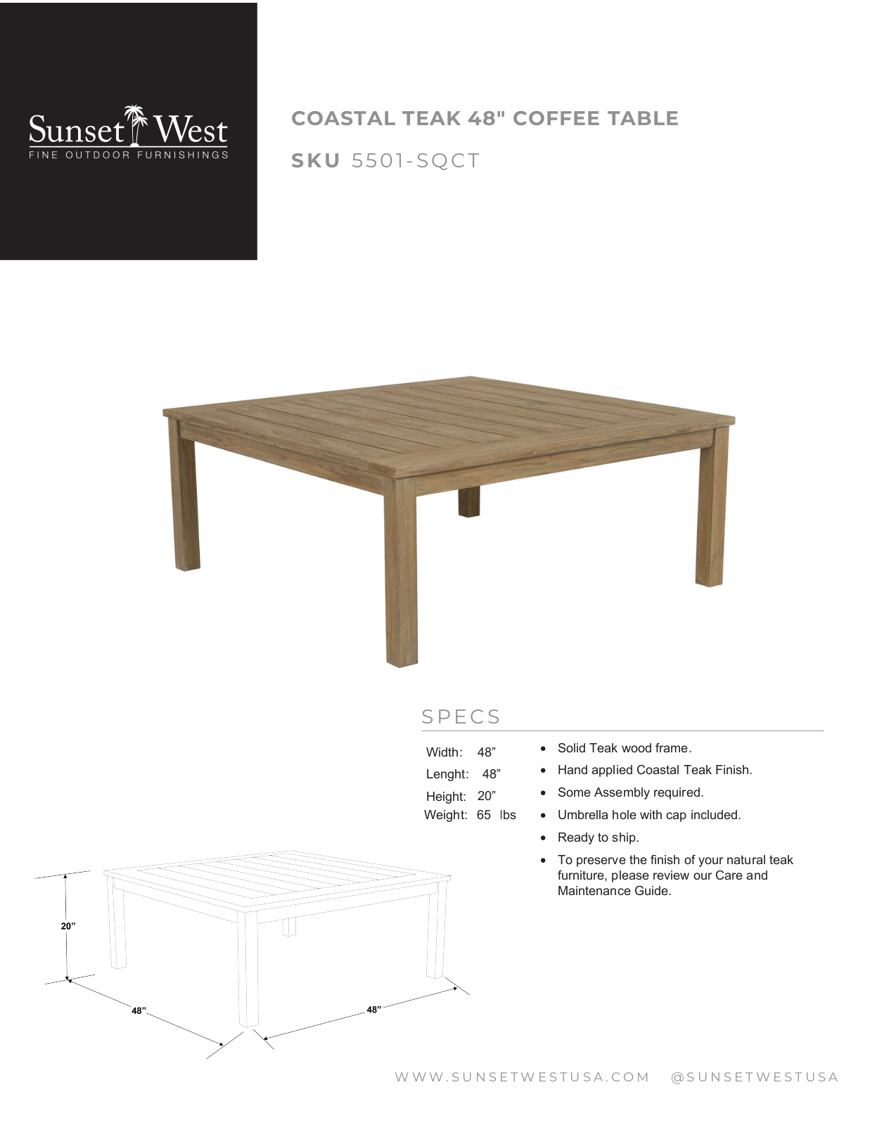 Sunset West XSW10093 Specifications - ManualMachine.com