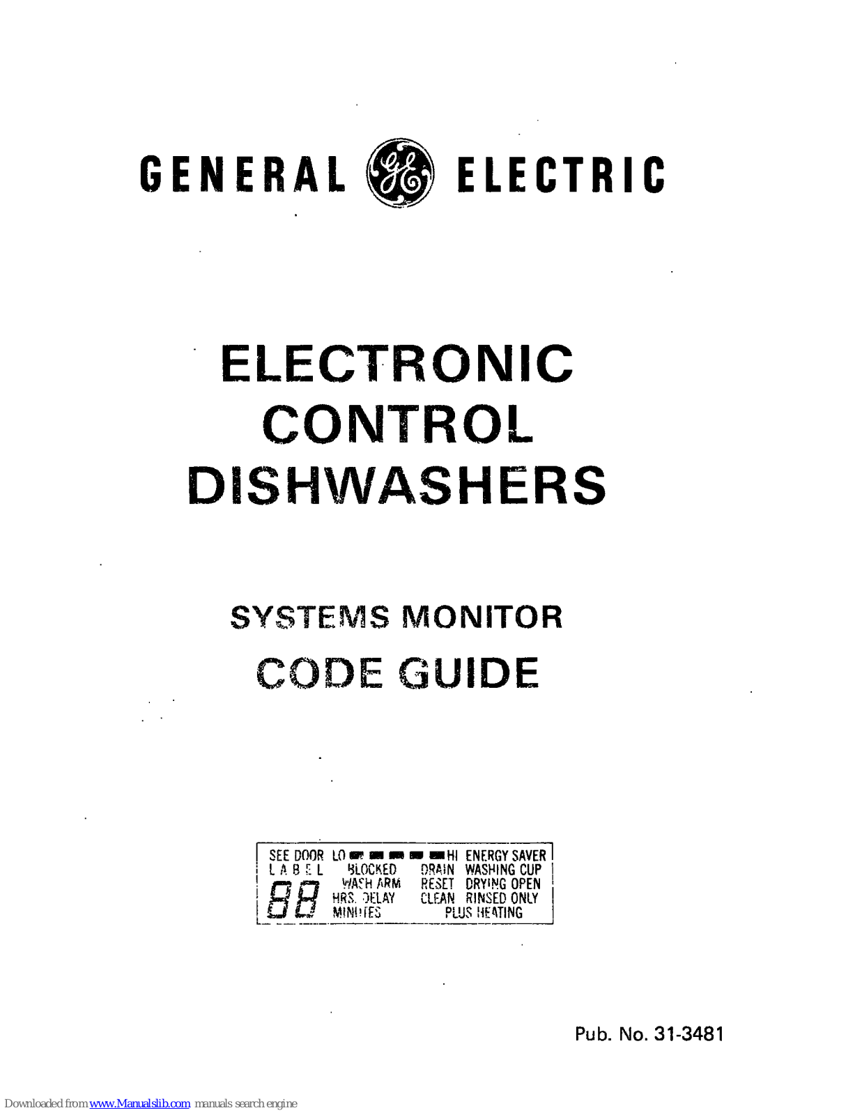 GE GSD2800D, GSD2600D, GSD2400D, GSD2200D Code Manual