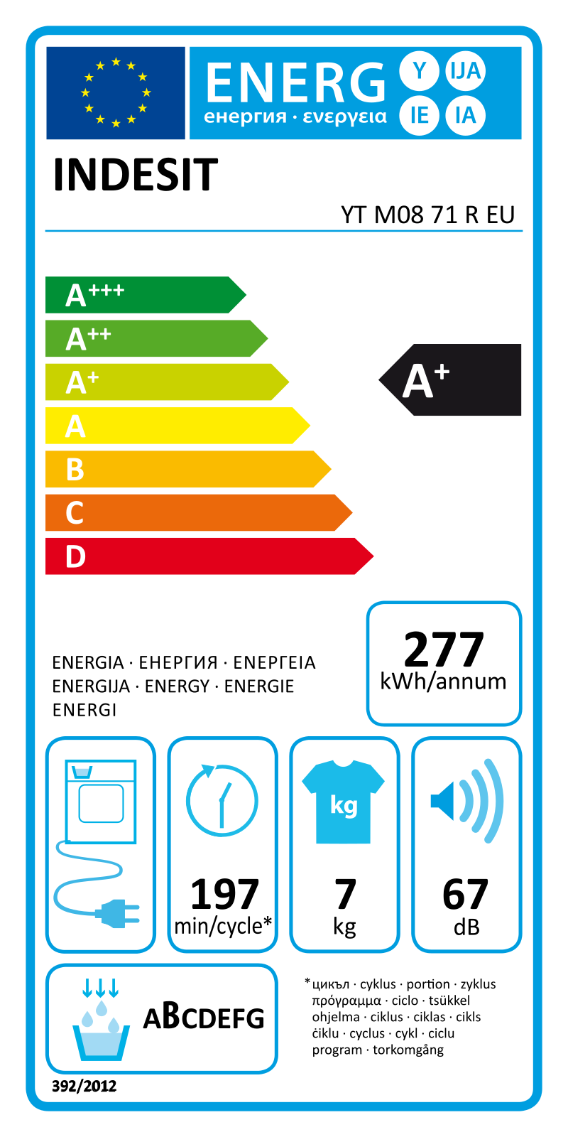 Indesit YT M08 71 R EU User Manual