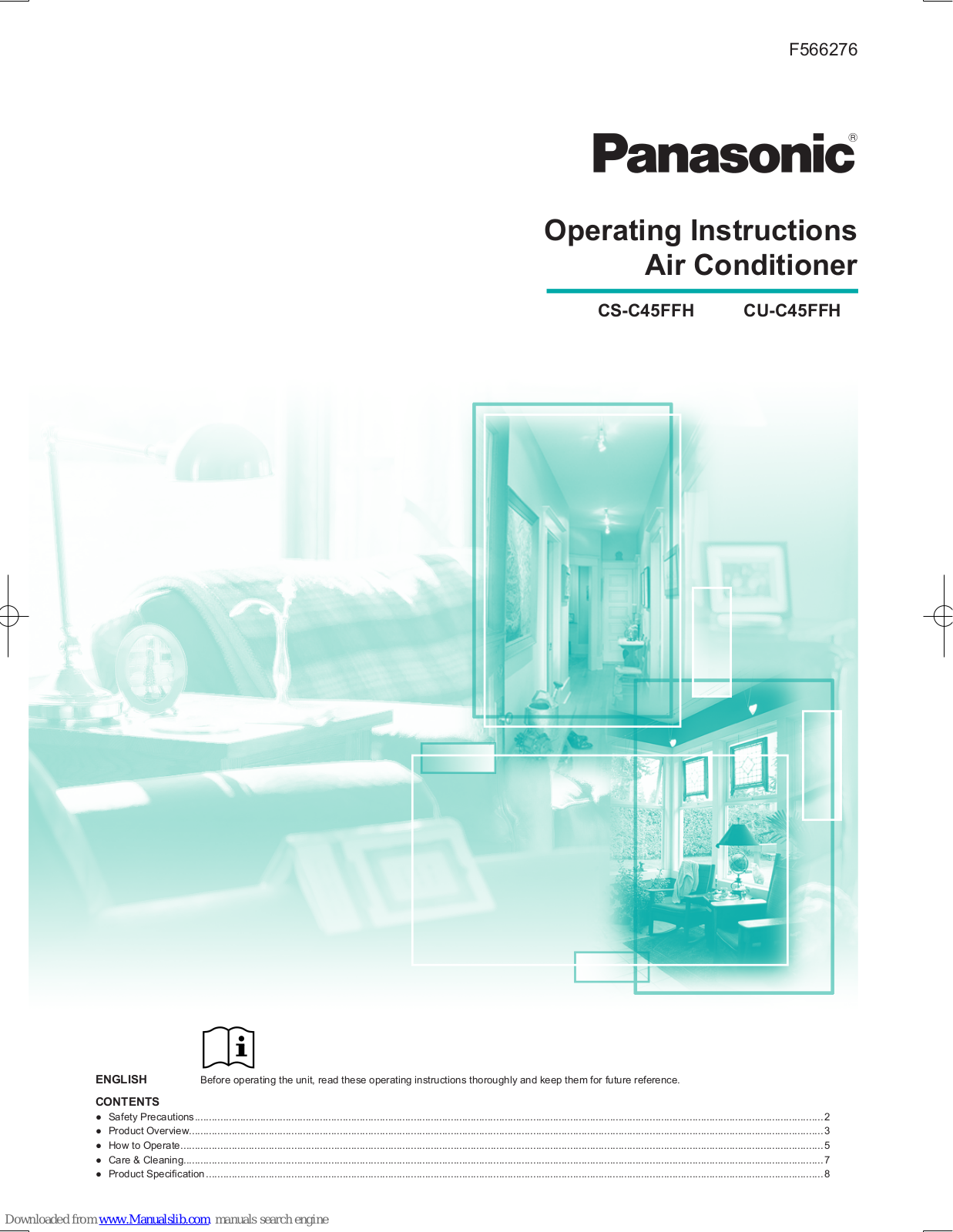 Panasonic CS-C45FFH, CU-C45FFH Operating Instructions Manual