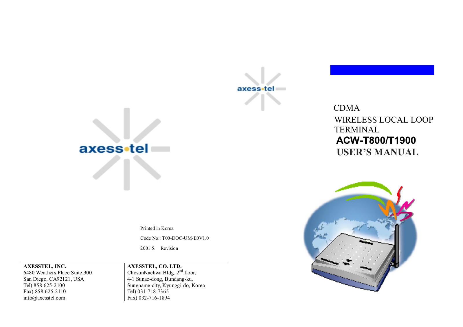 Axesstel ACWT800 User Manual