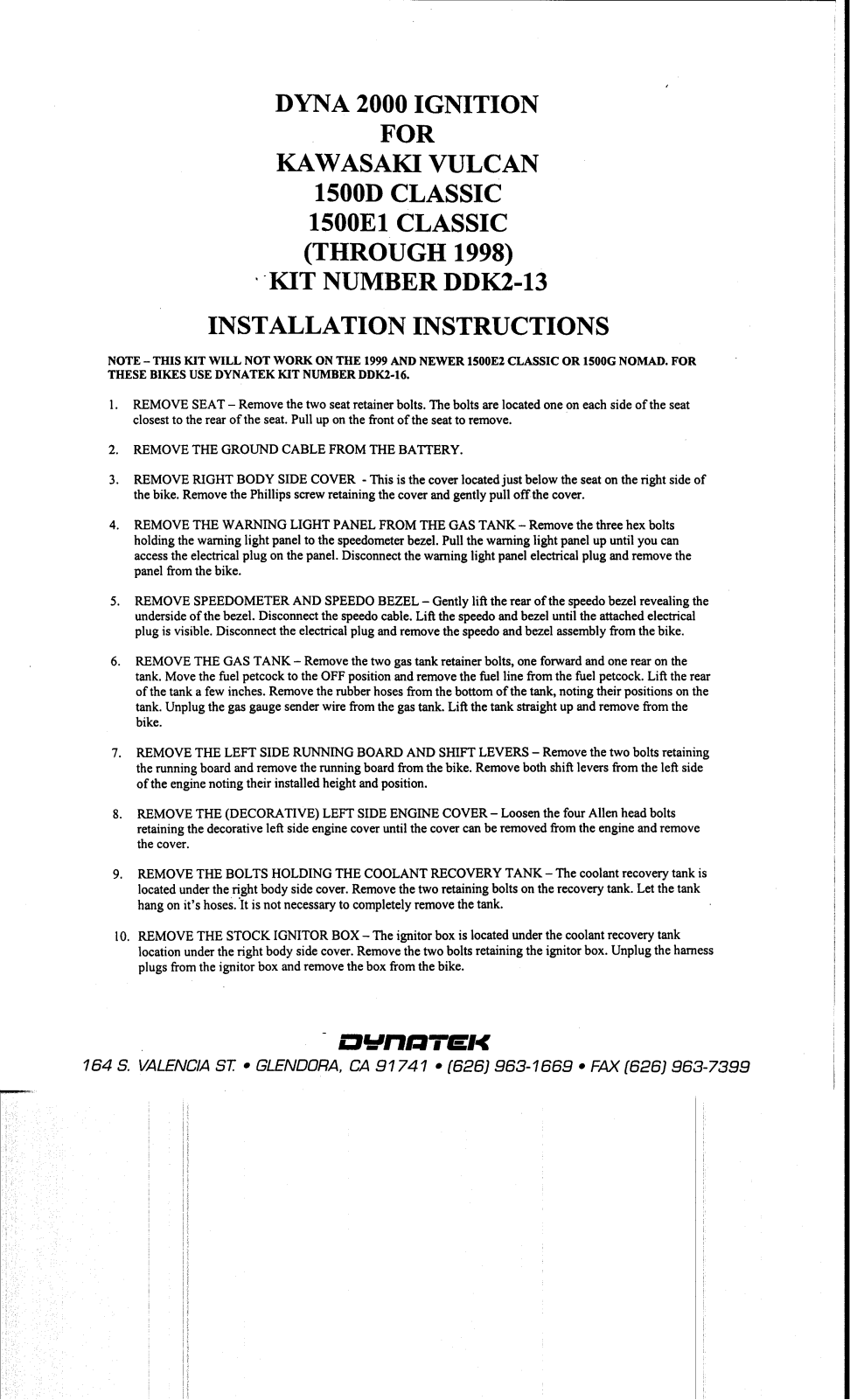 Dynatek DDK2-13 User Manual