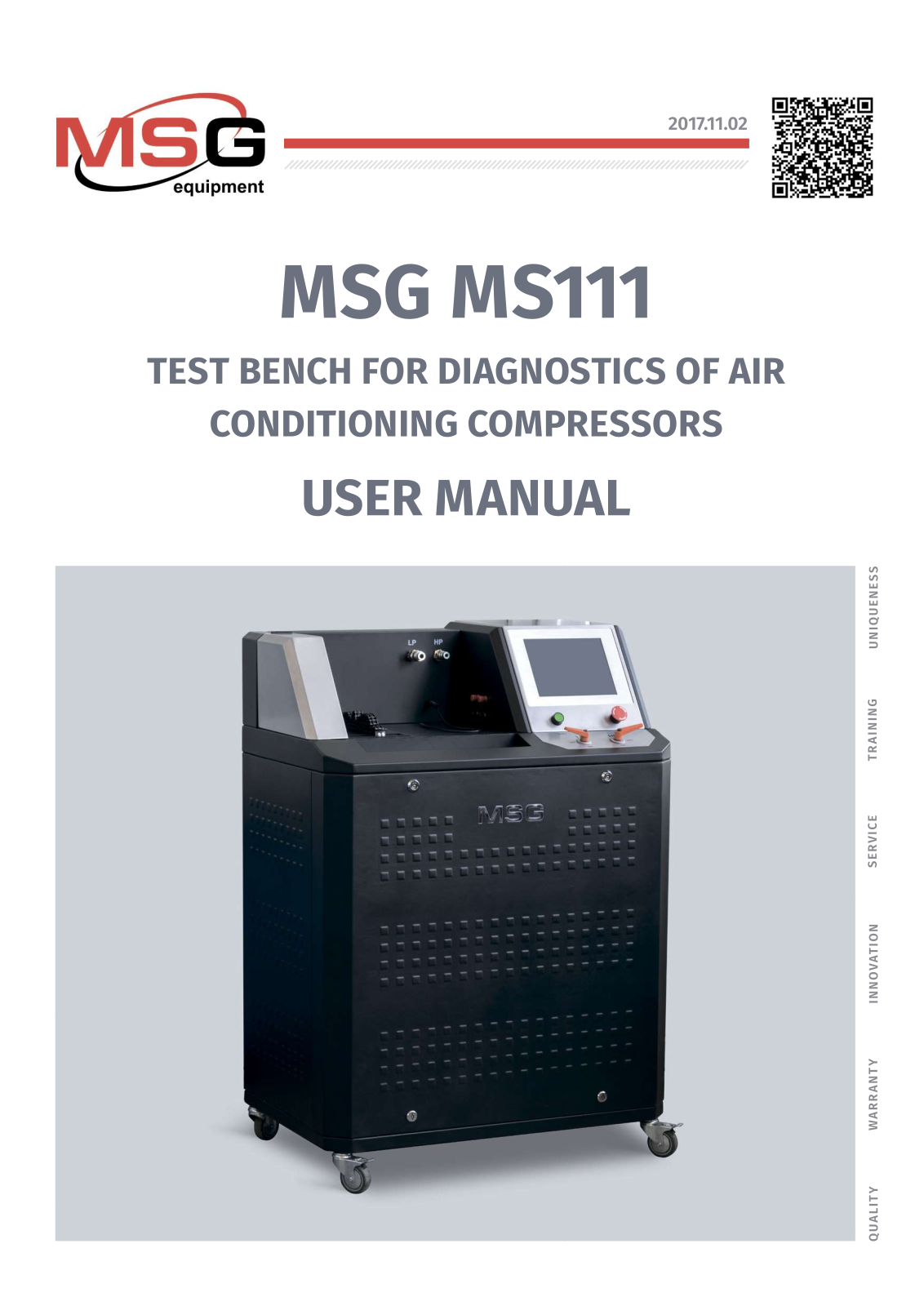 MSG Equipment MS111 User Manual