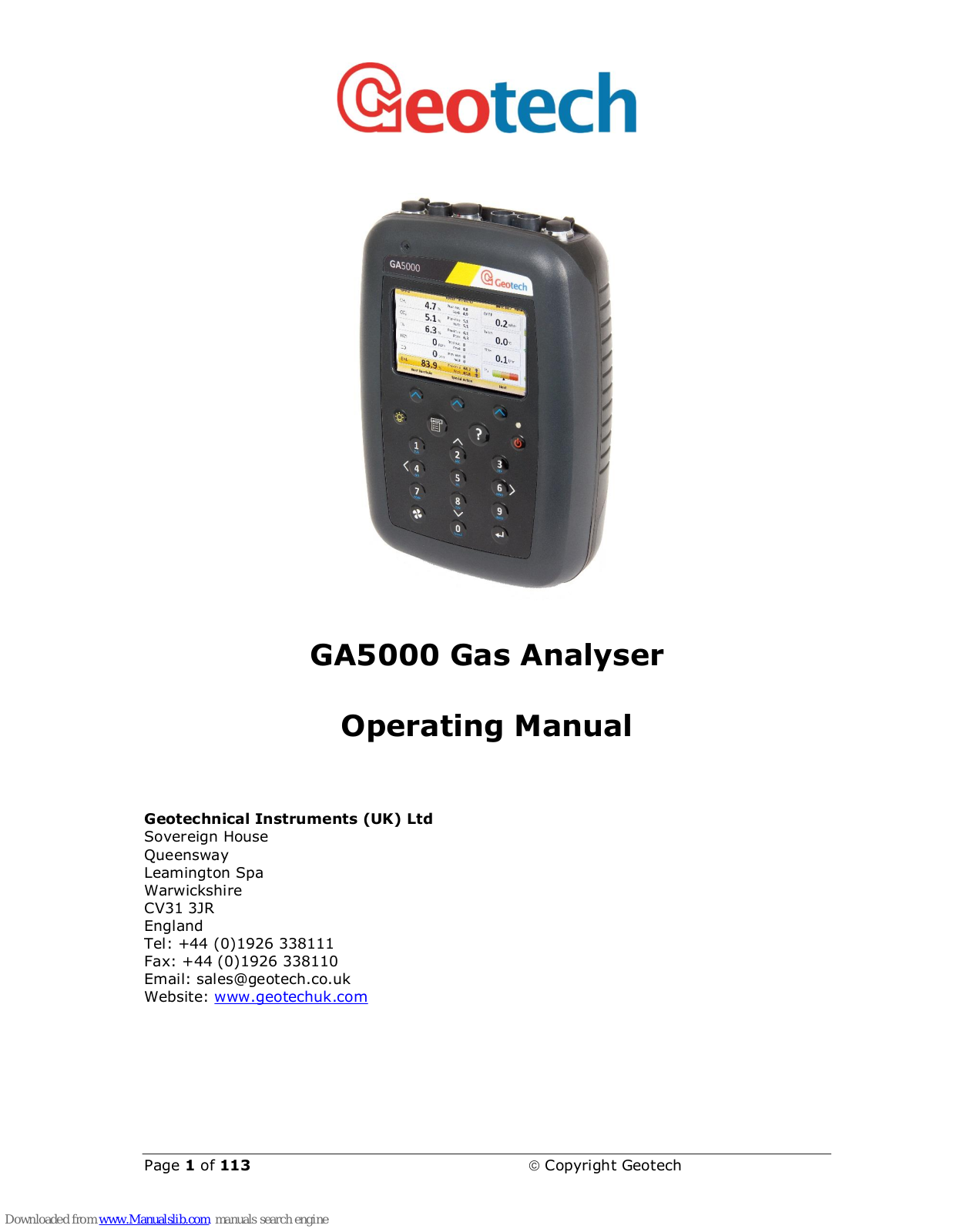 Geotech GA5000 Operating Manual - ManualMachine.com
