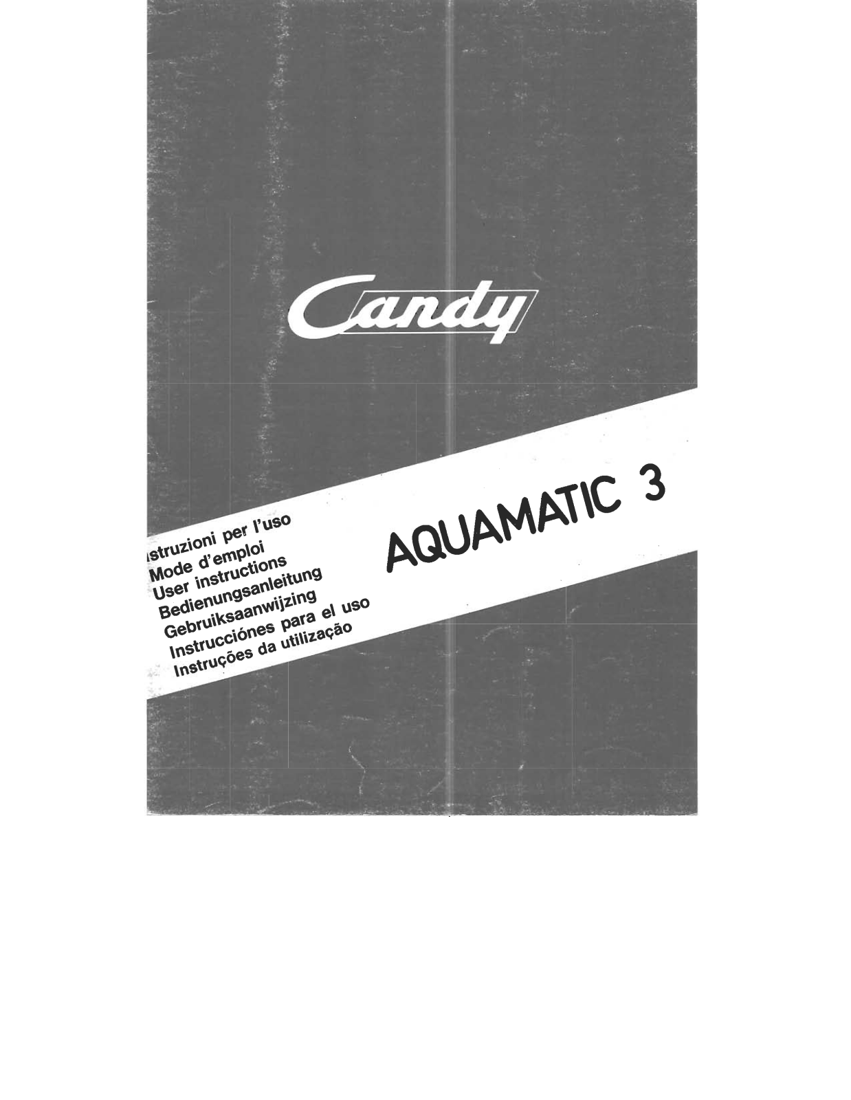 CANDY AQUA 3TB, Aquamatic 3 User Manual