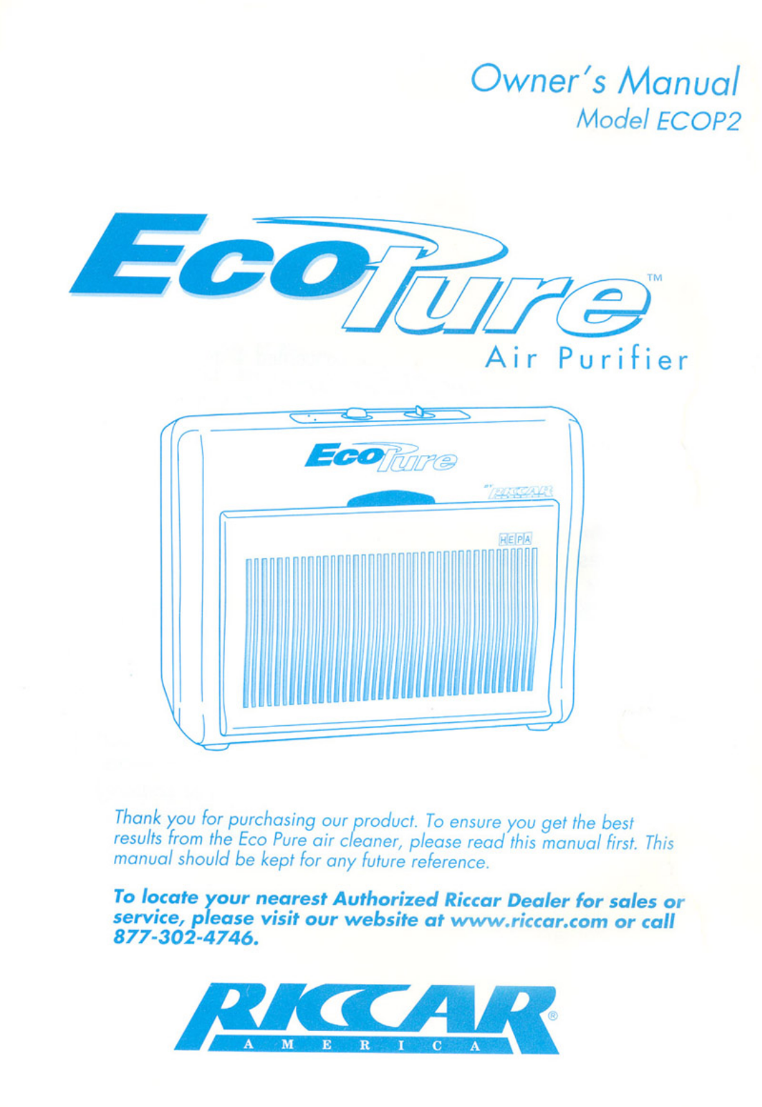 Riccar ECOP2 User Manual