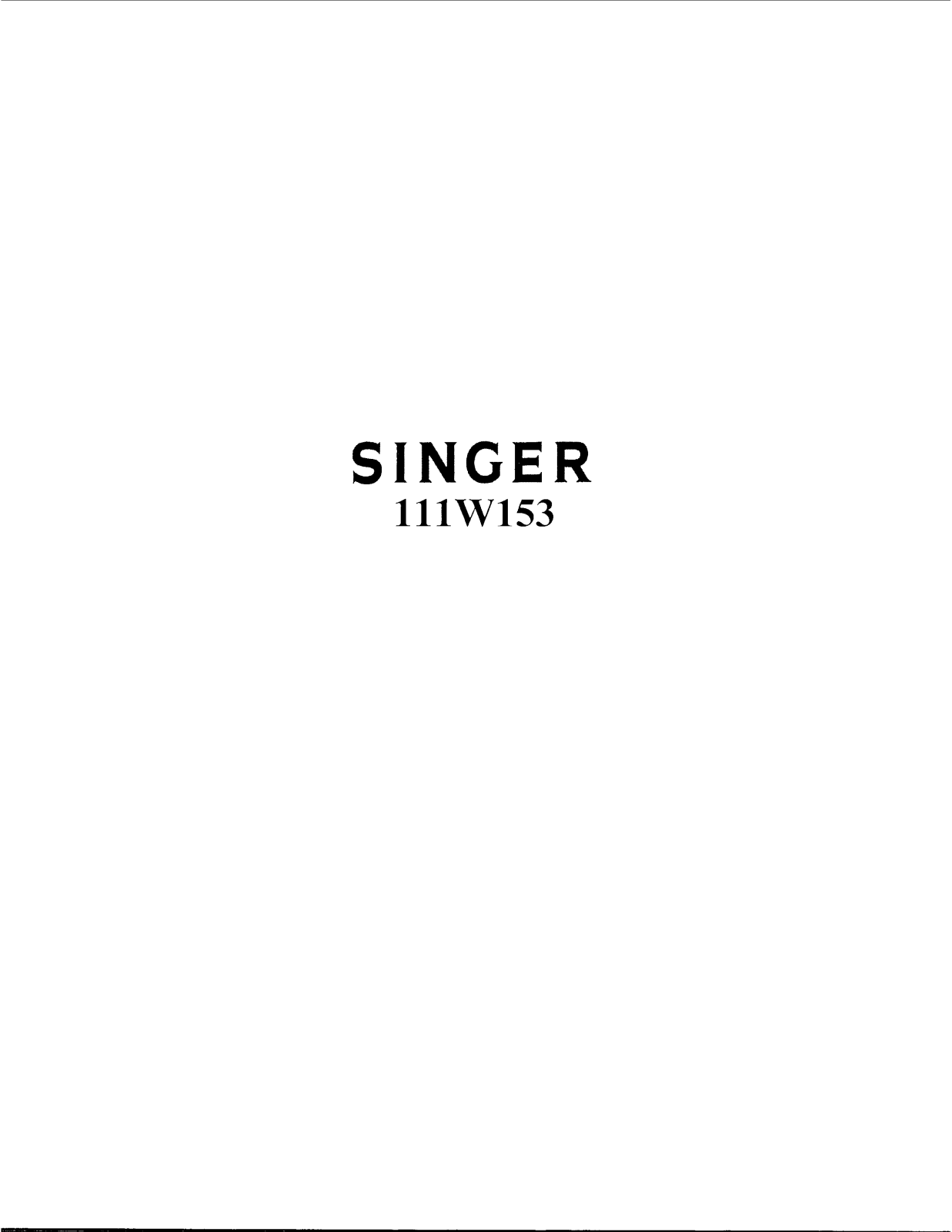 SINGER 111W153 Parts List