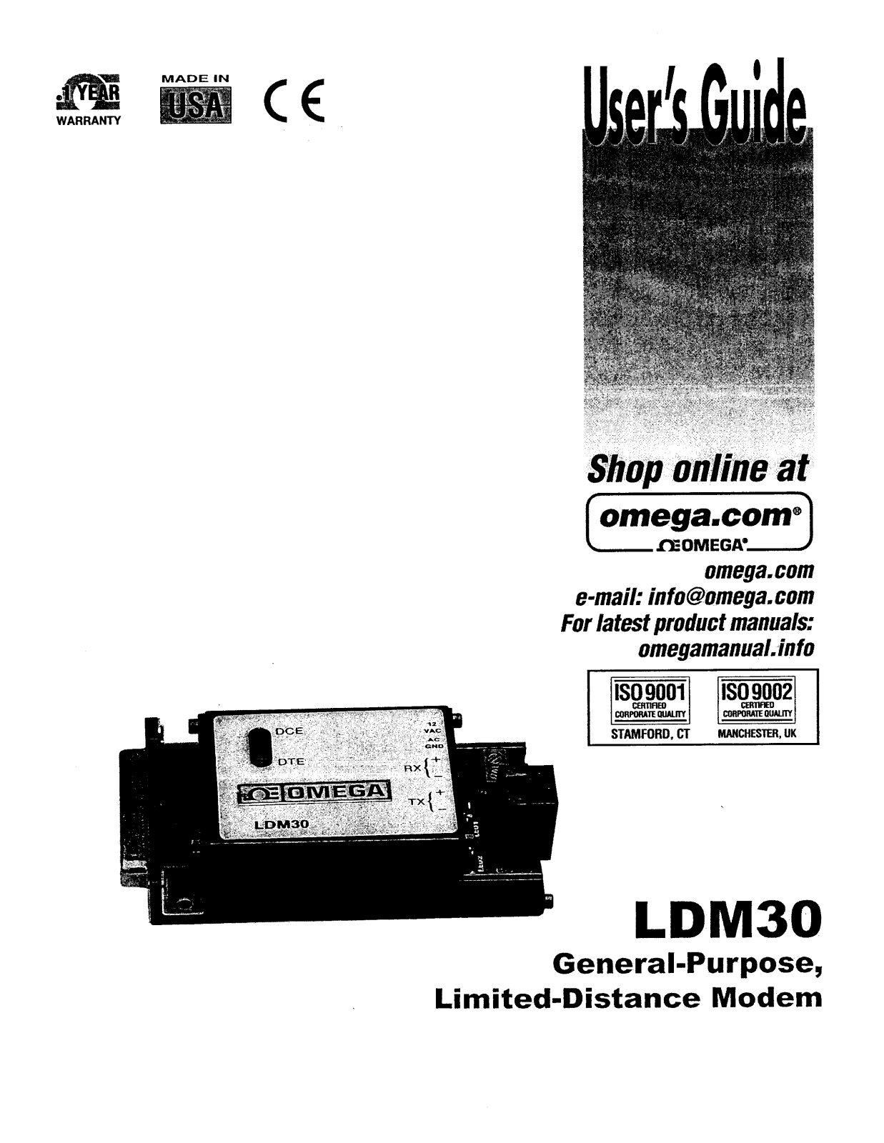 Omega Products LDM30-PJ Installation  Manual