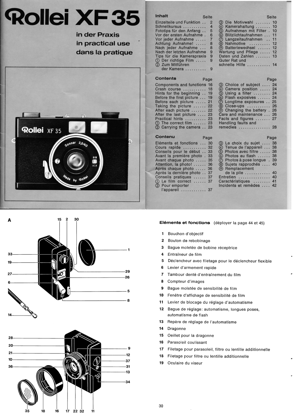 ROLLEI XF35 Instruction Manual