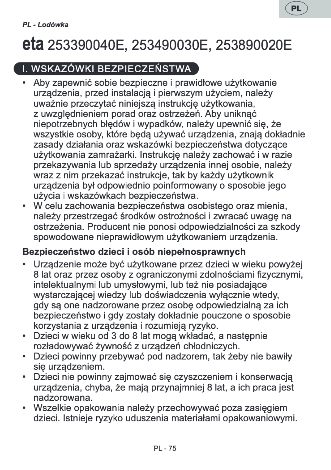 ETA 253390040E, 253490030E, 253890020E User guide - ManualMachine.com