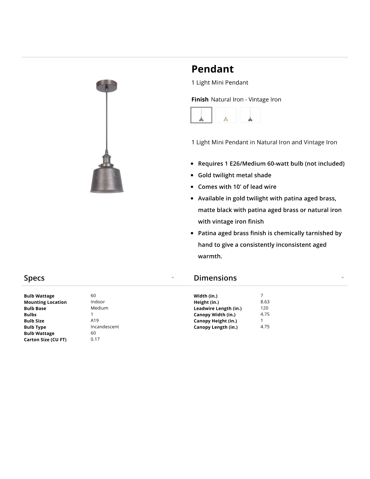 Zipcode Design W002422563 Specifications