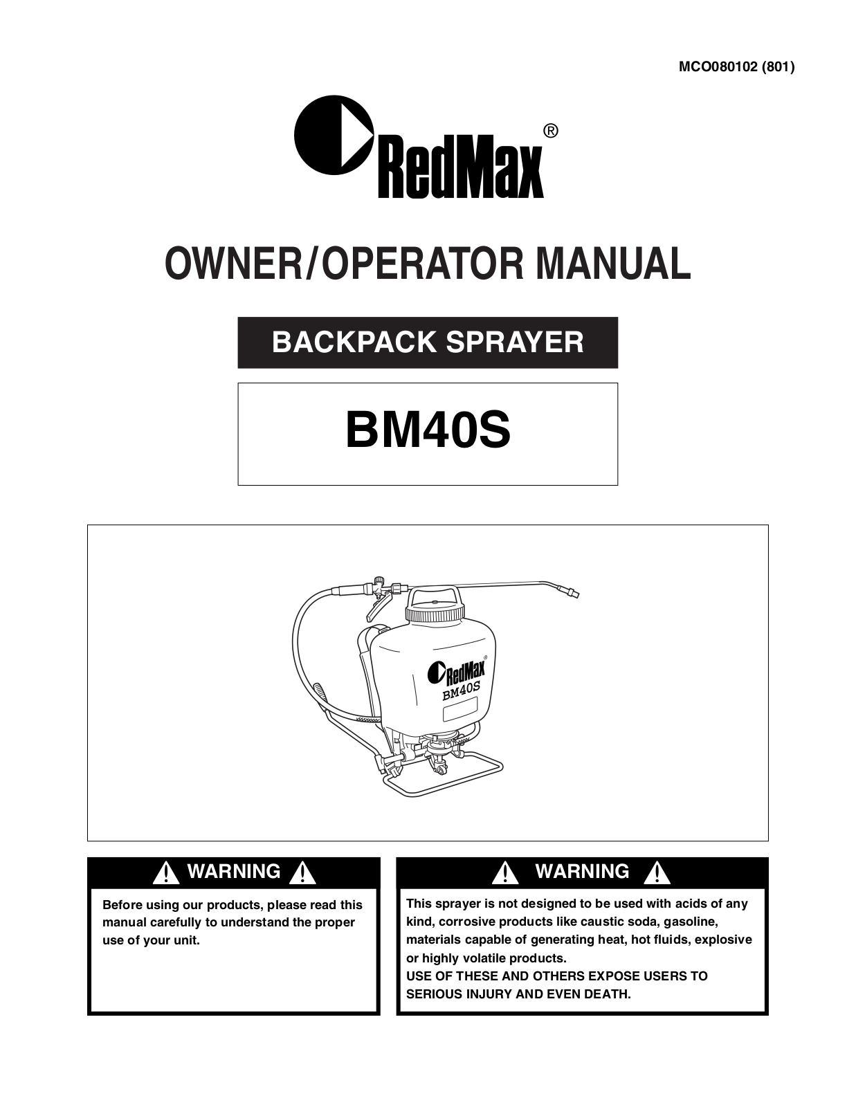 Zenoah BM40S User Manual