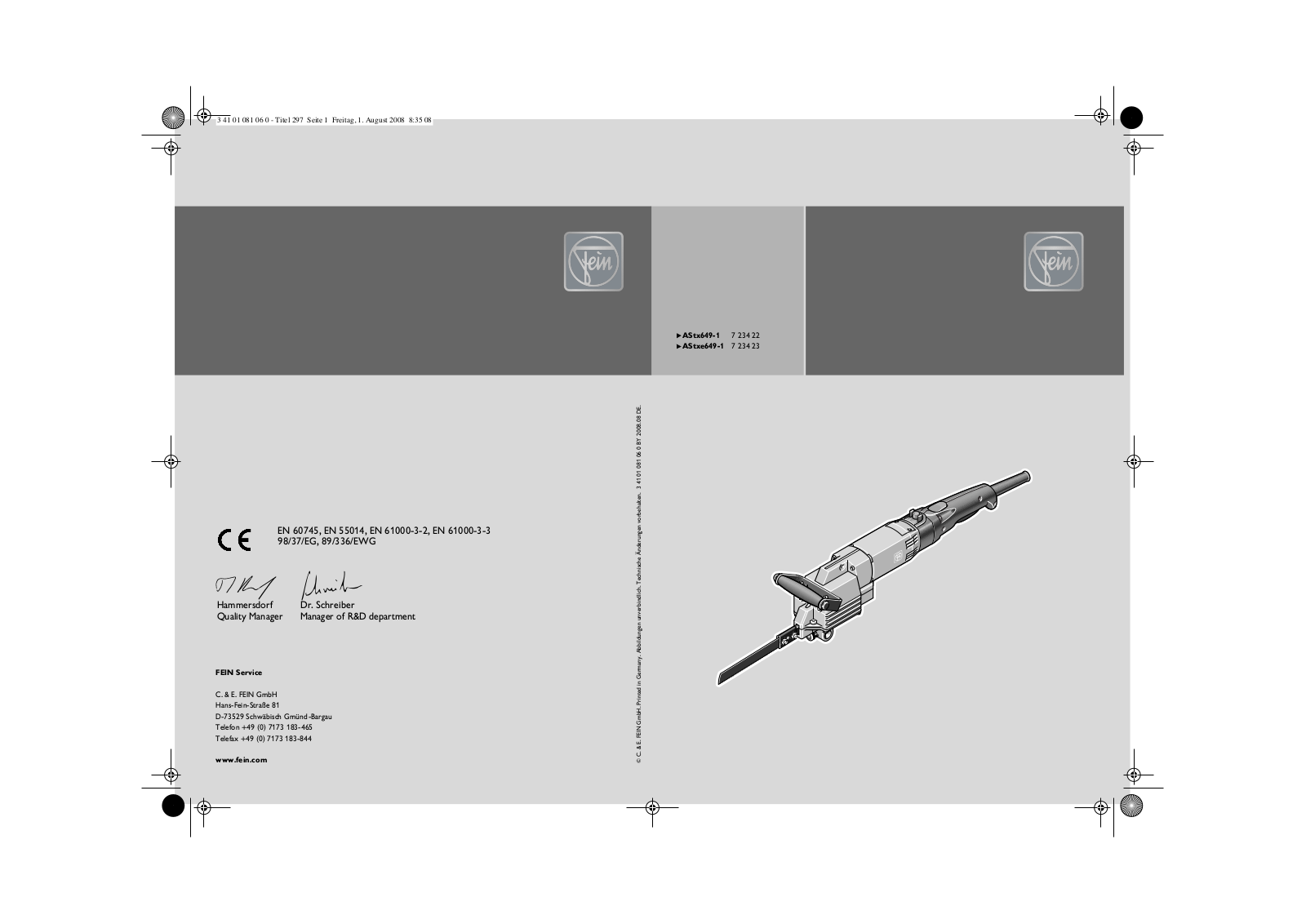 Fein AStxe649-1 User Manual