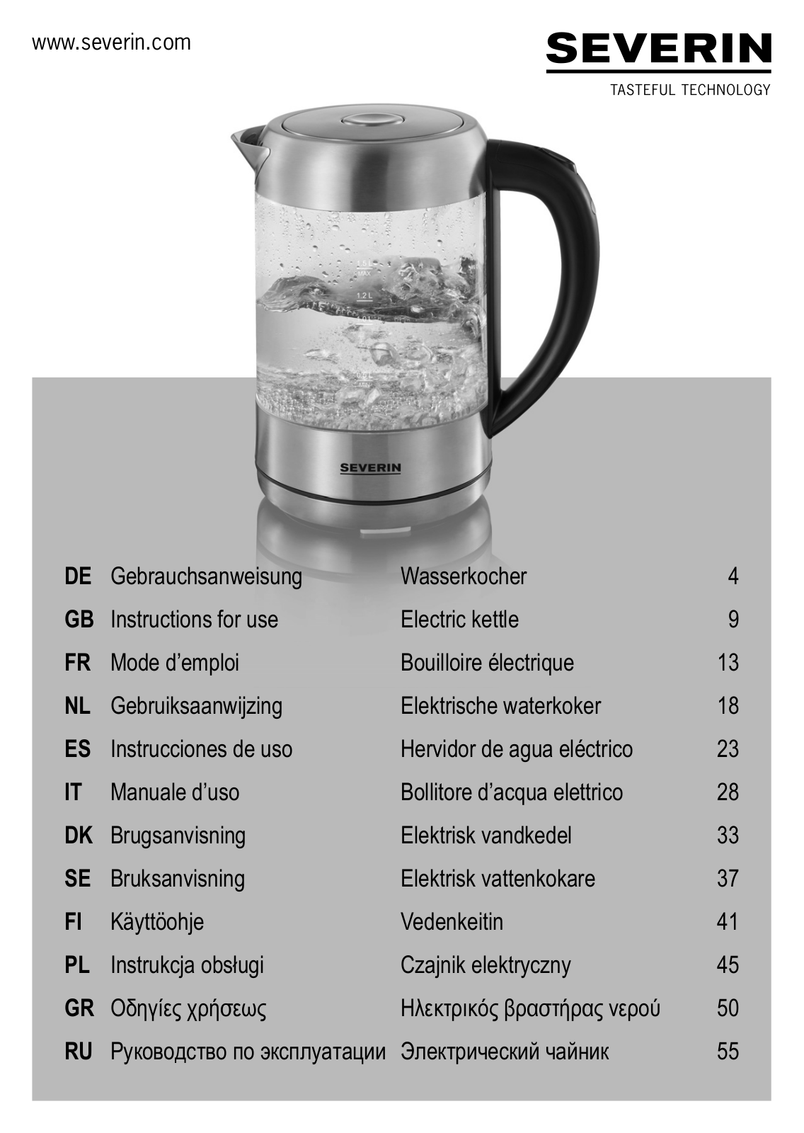 Severin WK 3470 User Manual