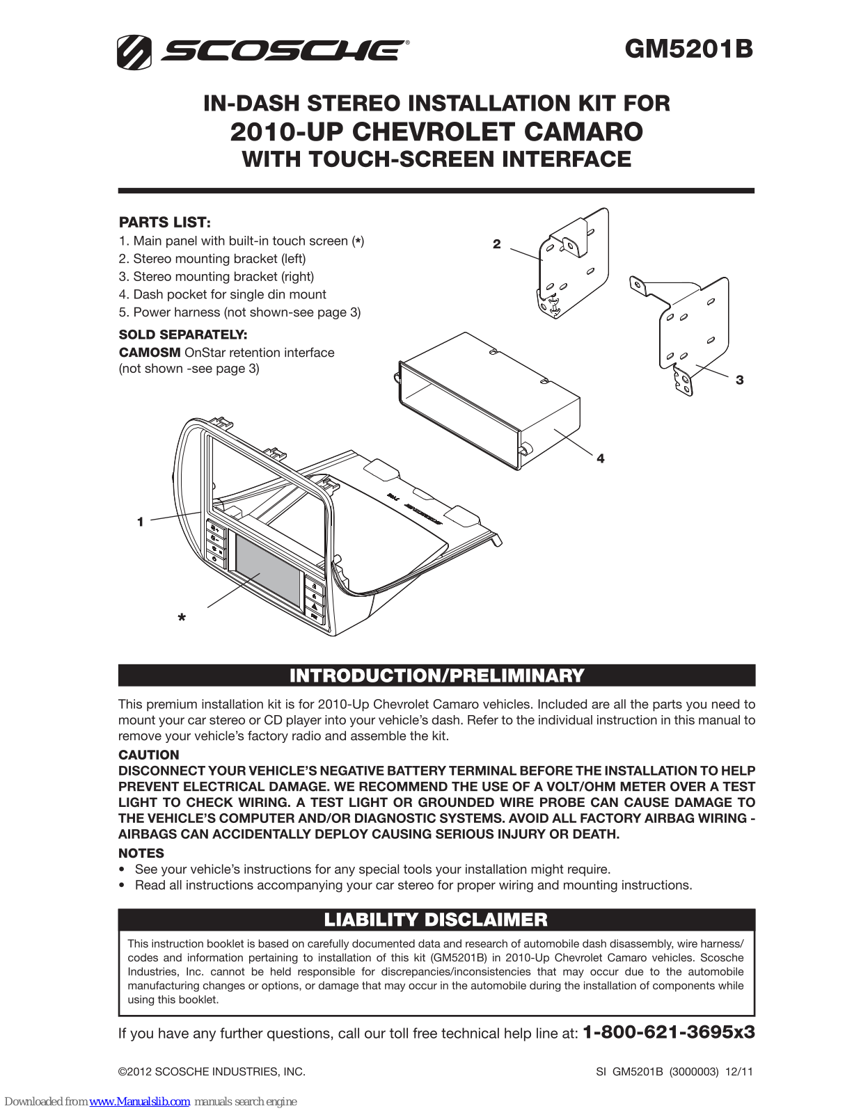 Scosche GM5201B Installation Manual