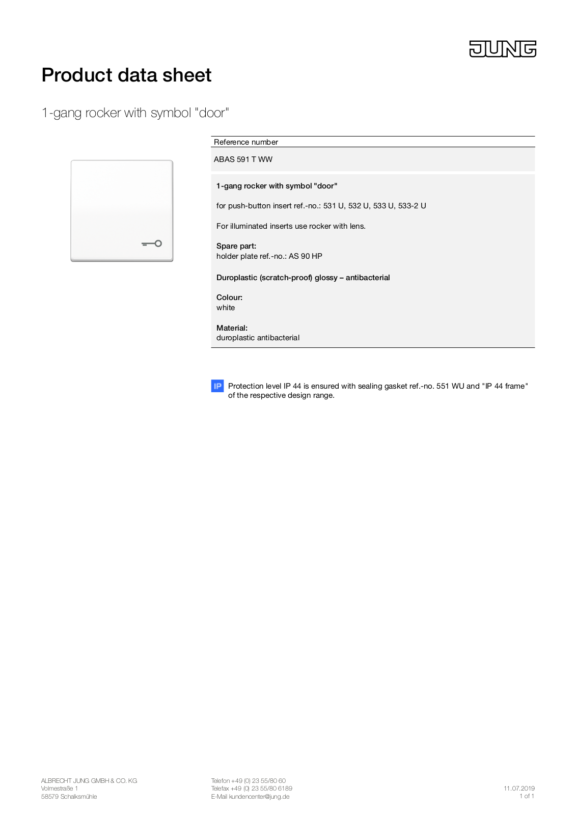 Jung ABAS 591 T WW User Manual