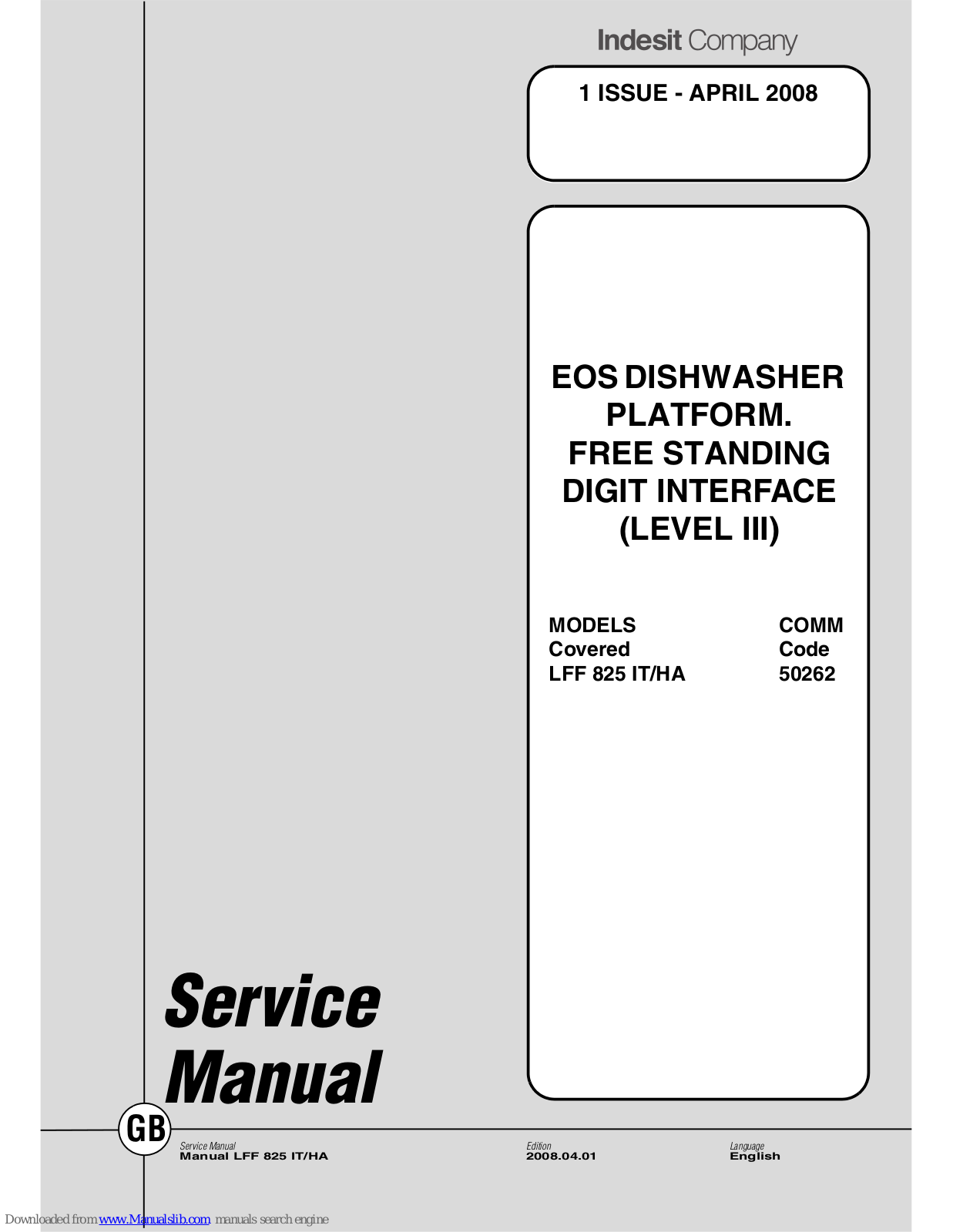 Hotpoint Ariston LFF 825 IT/HA Service Manual