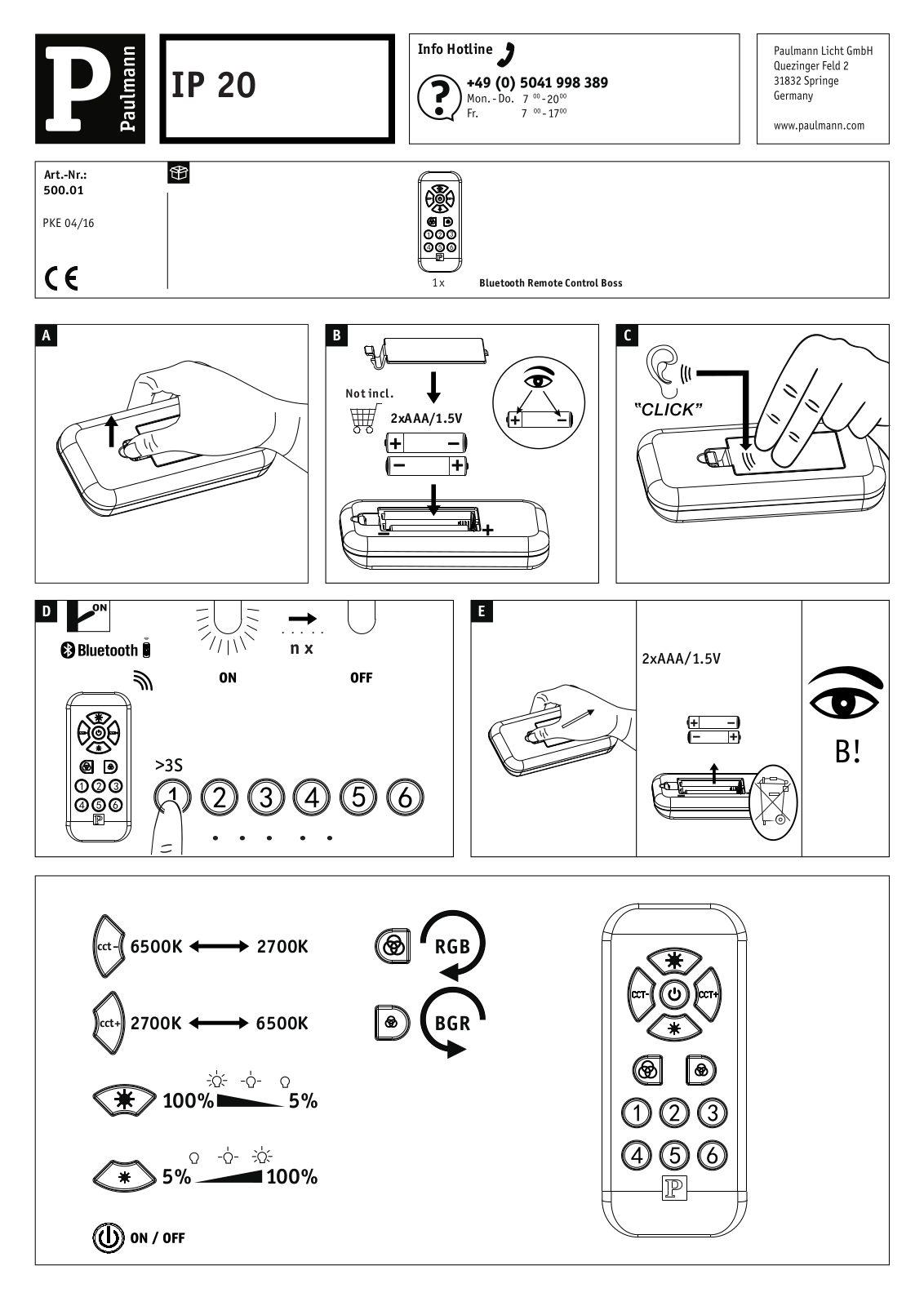 Paulmann 50001 Installation manual - ManualMachine.com
