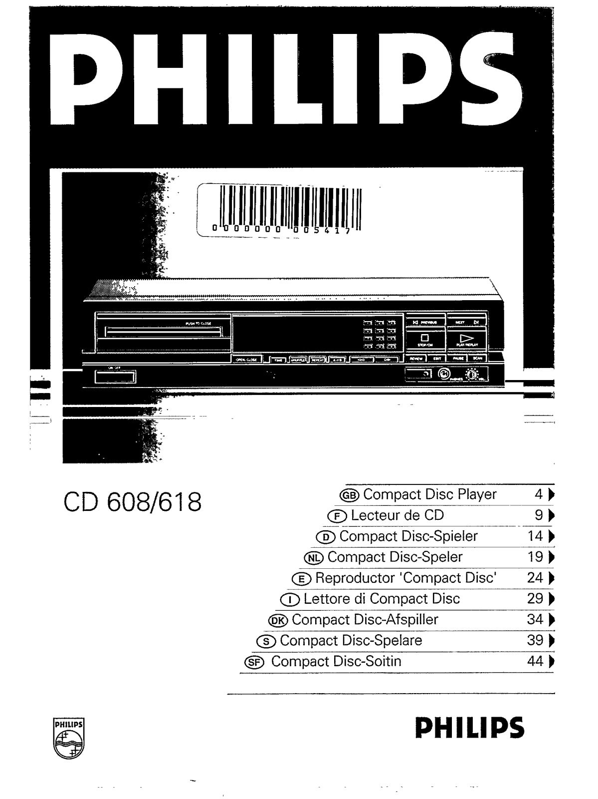 Philips CD618, CD608 User Manual