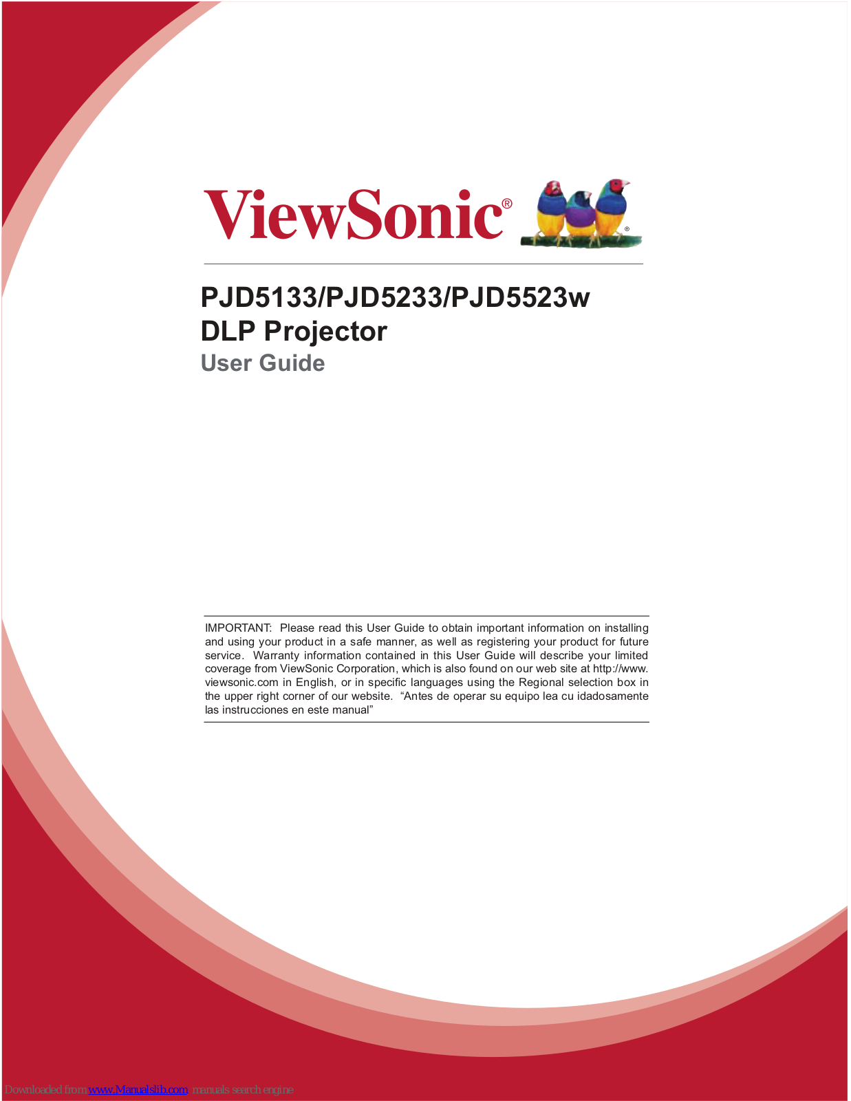 ViewSonic PJD5233, PJD5523w, VS14112, VS14114, VS13870 User Manual