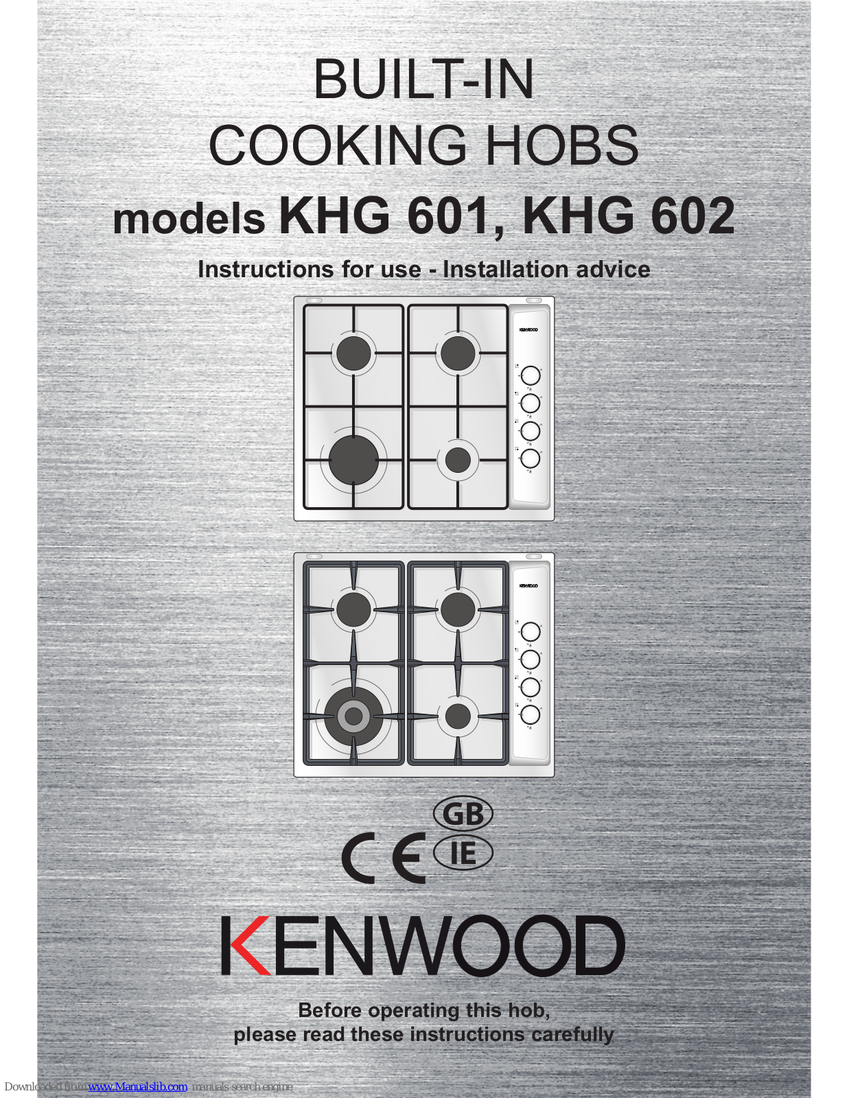 Kenwood KHG 601, KHG 602 Instructions For Use Manual