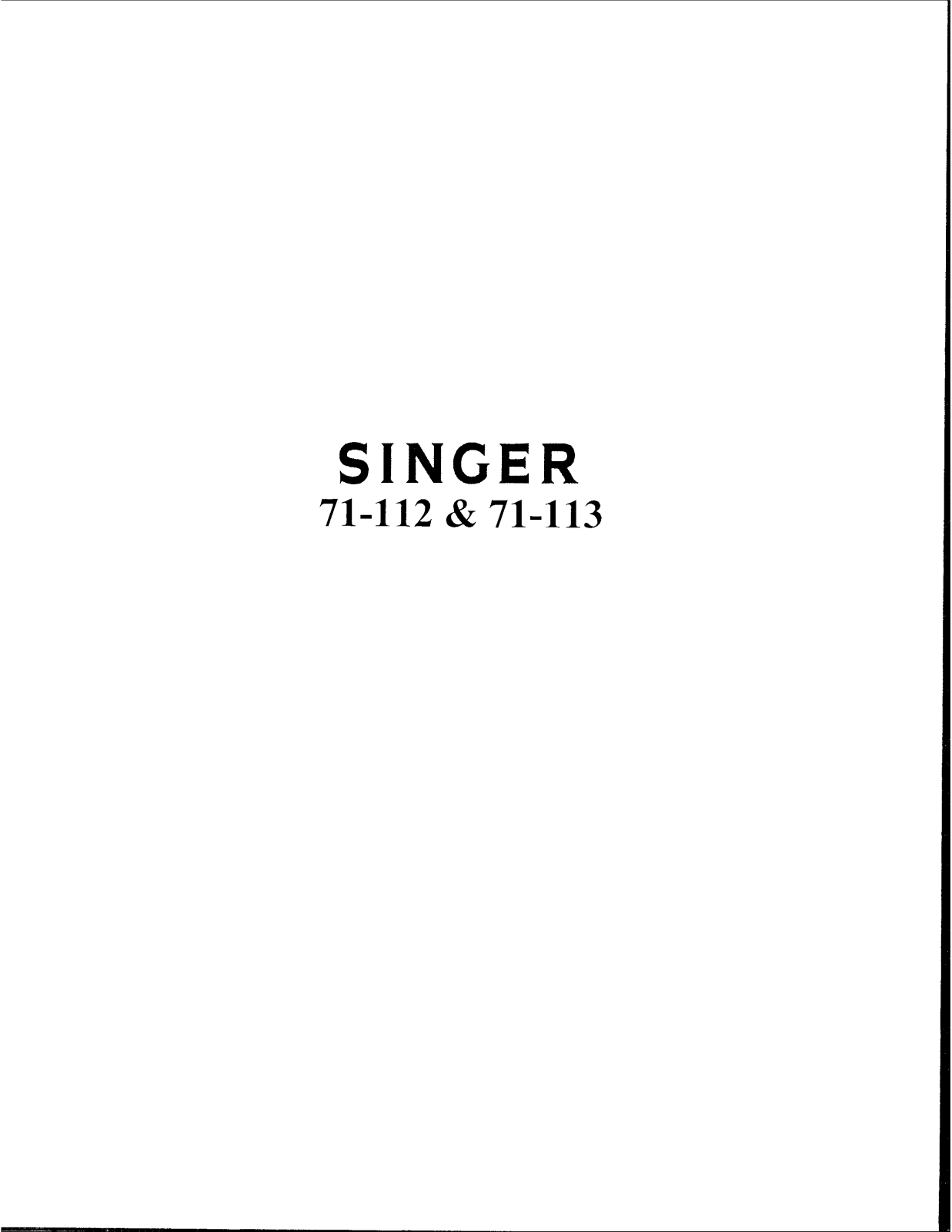 Singer 71-112, 71-113 Instruction Manual