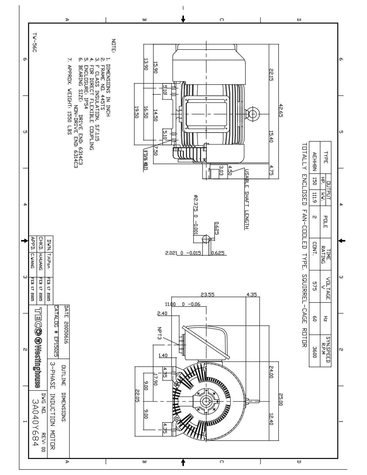Datasheet EP15025 Reference Drawing (Teco) - ManualMachine.com