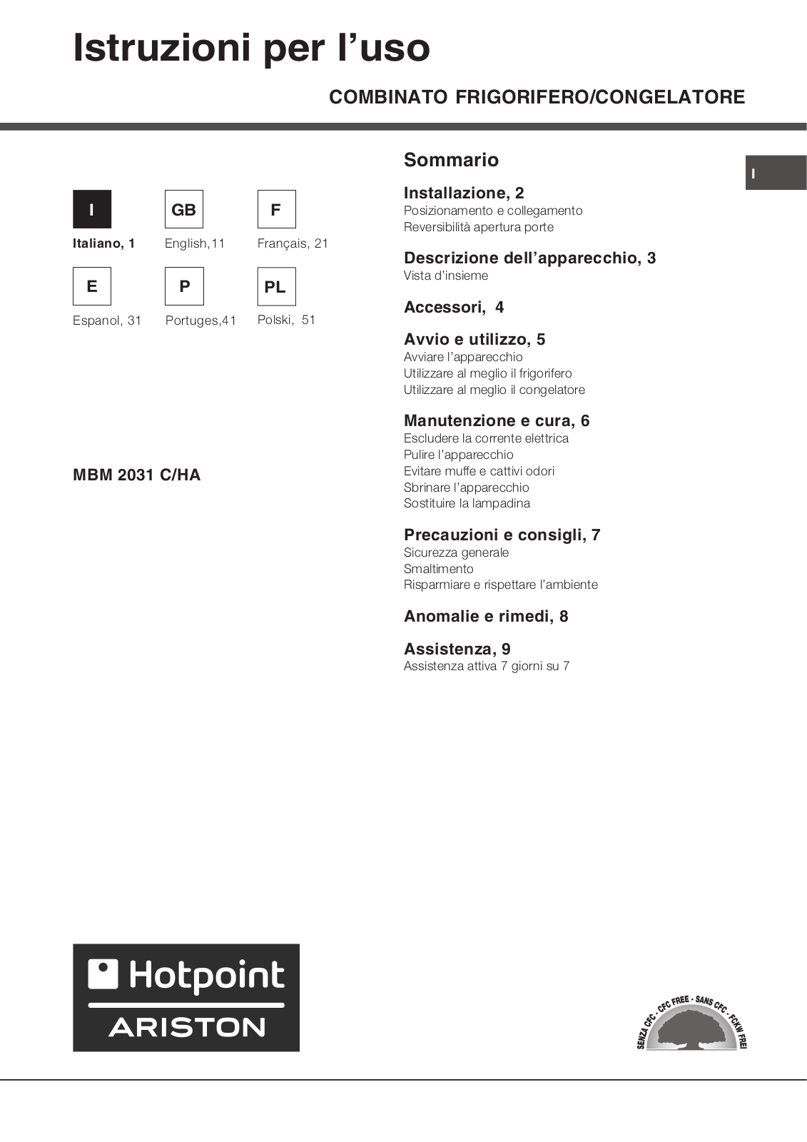 Hotpoint MBM 2031 C/HA User Manual