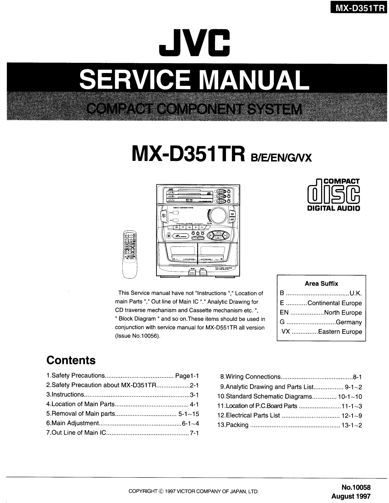 JVC MXD-351-TR Service manual