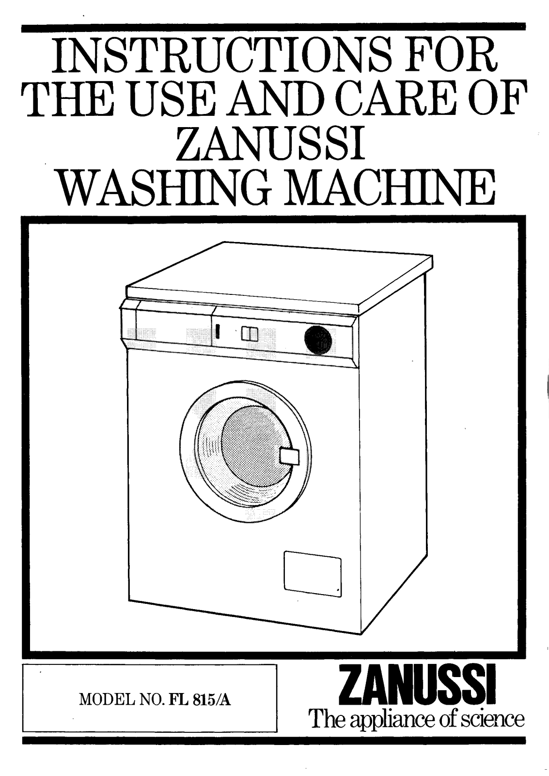 Zanussi FL 815 A Instruction Manual