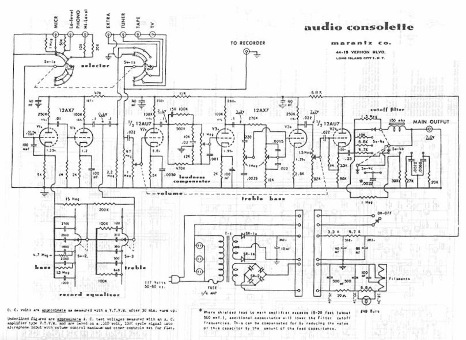 Marantz Audio-Consolette Schematic